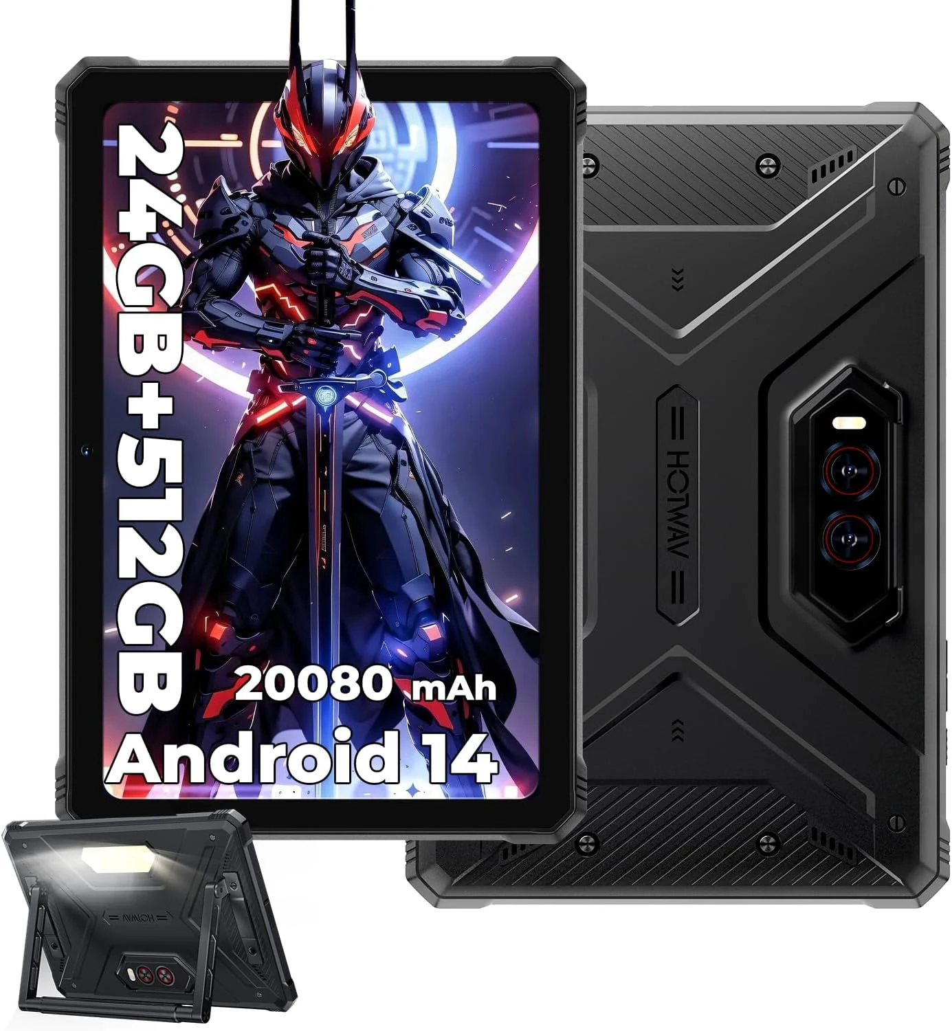 HOTWAV R9 Plus Rugged Tablet, IP68 & IP69K Waterproof & Drop-Proof 11 Inch 2K FHD+ 24GB+512GB/TF 2TB Tablet