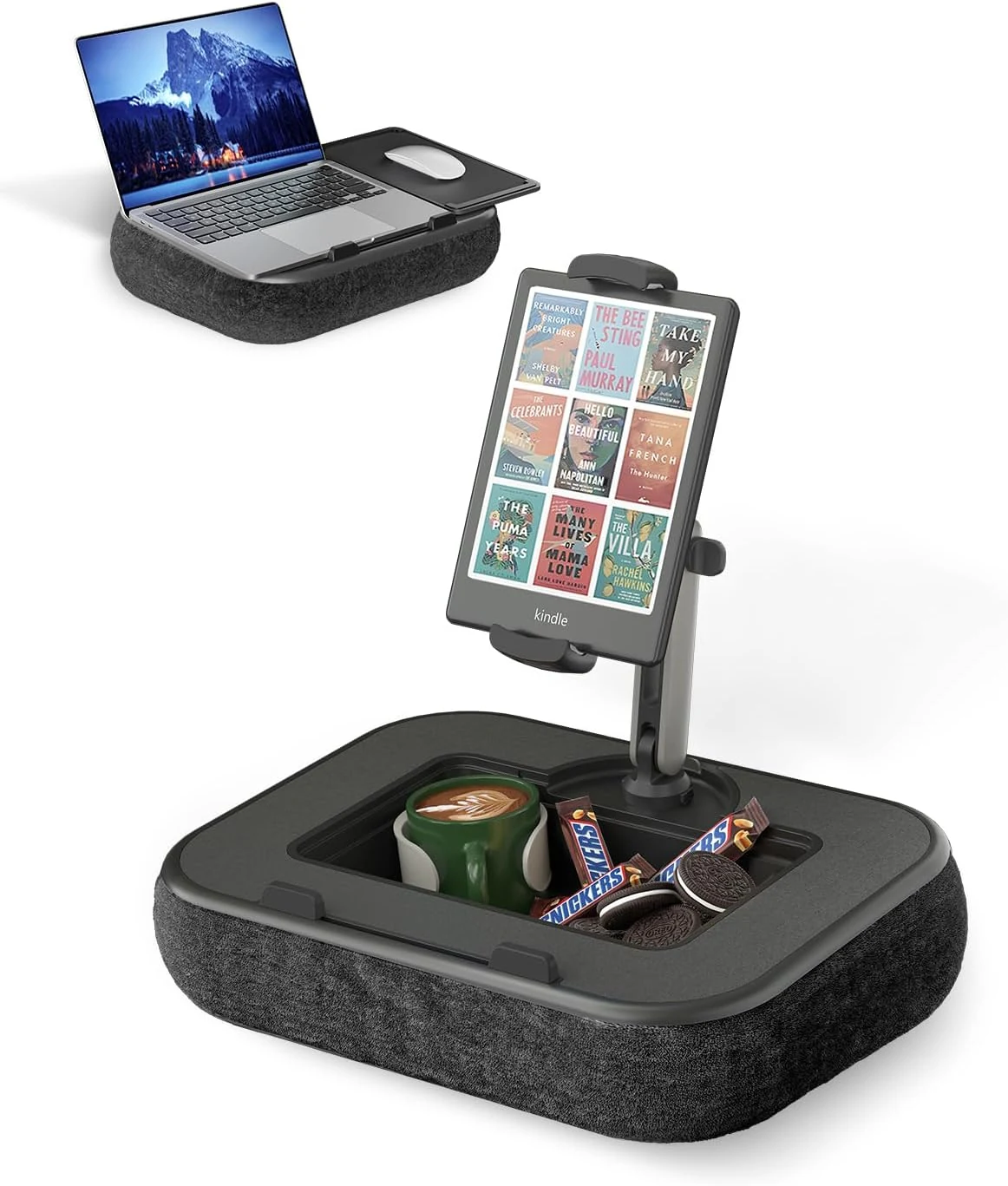 Viozon Kindle Pillow Stand Holder, Phone holder for Bed, Laptop Lap Desk with Mouse Pad