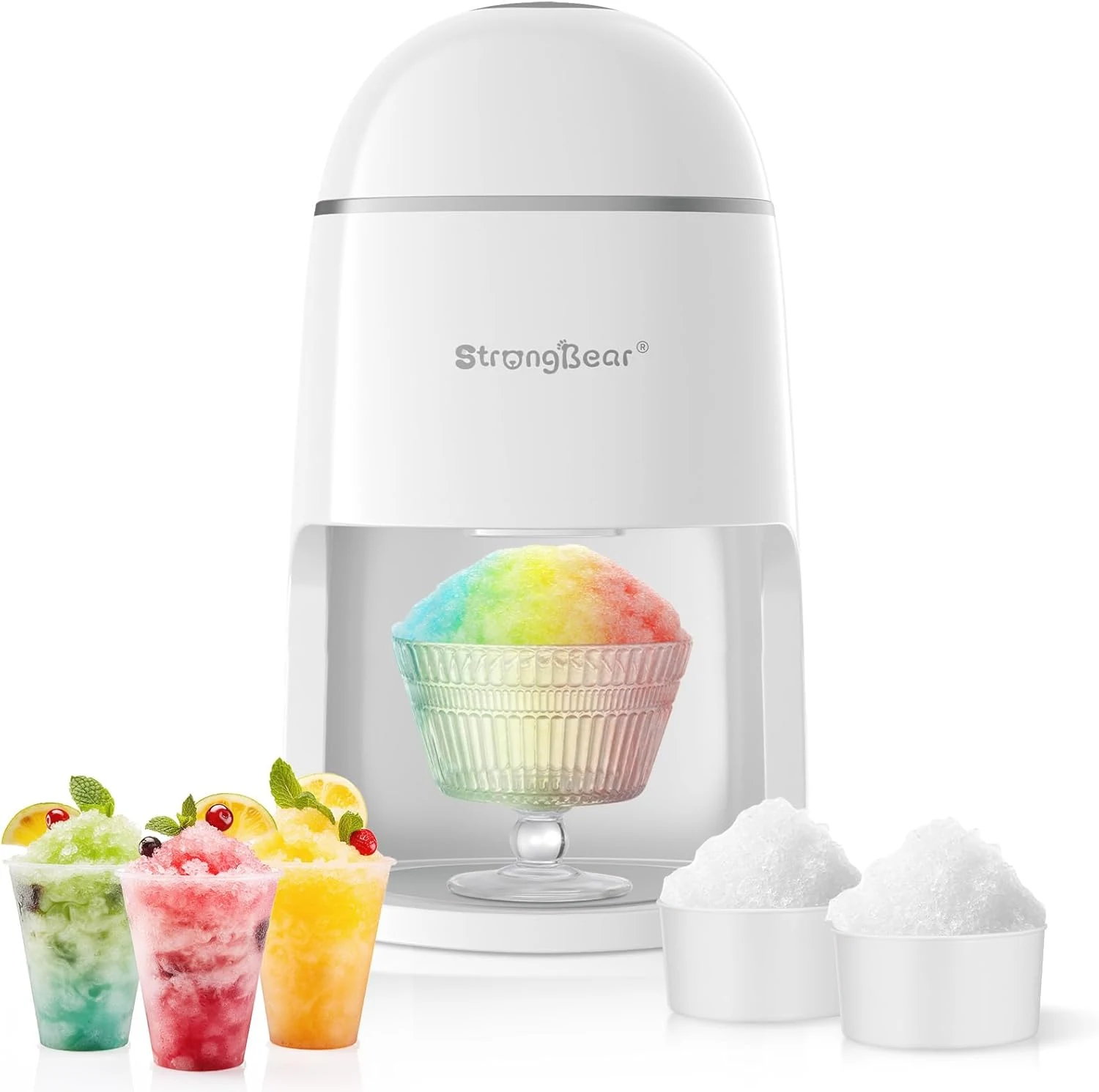 StrongBear Snow Cone Shaved Ice Machine, Electric Ice Shaver Slushie Machine
