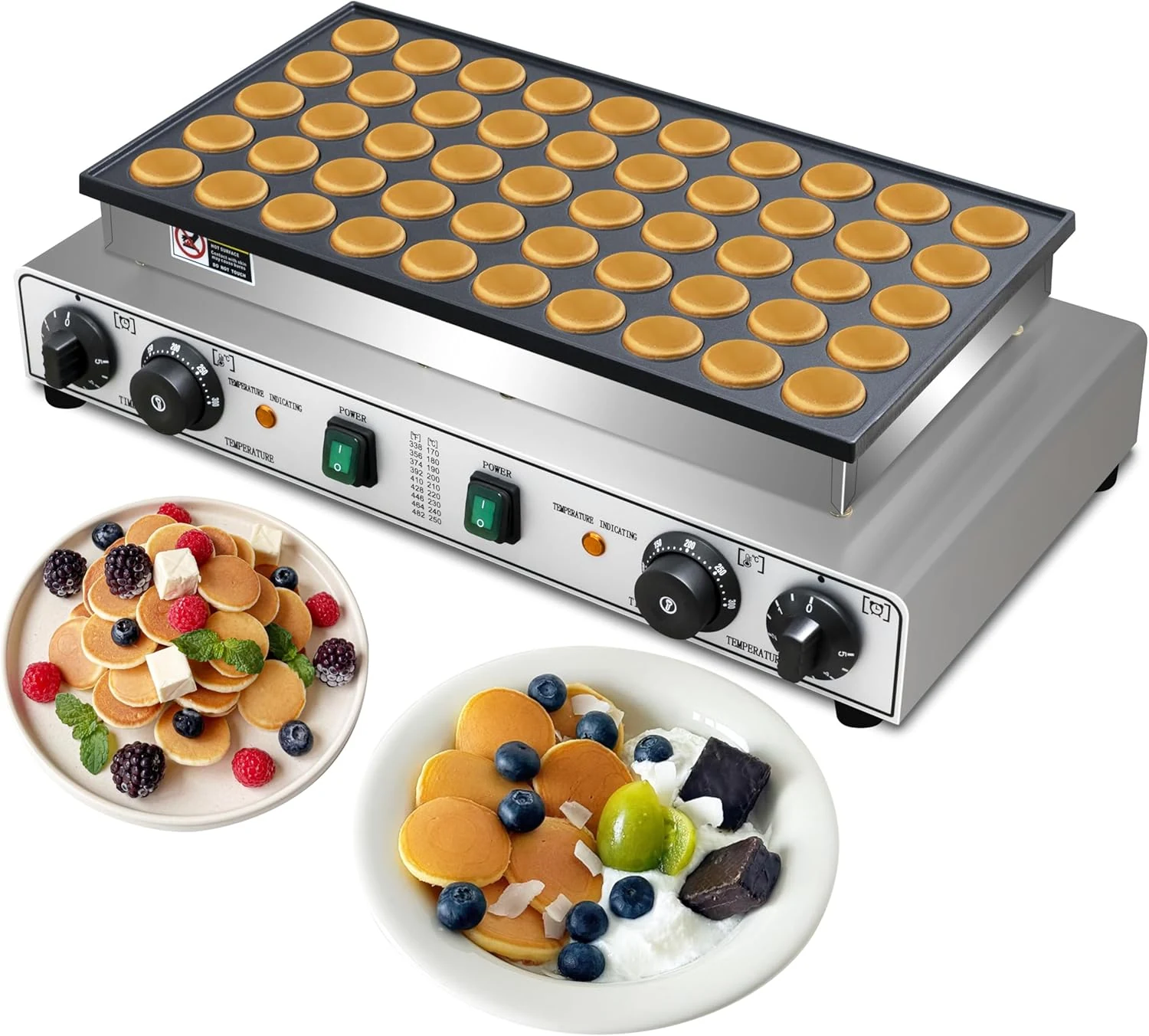SIJIDING Mini Pancake Maker 50pcs Dutch Pancake Maker 1900W