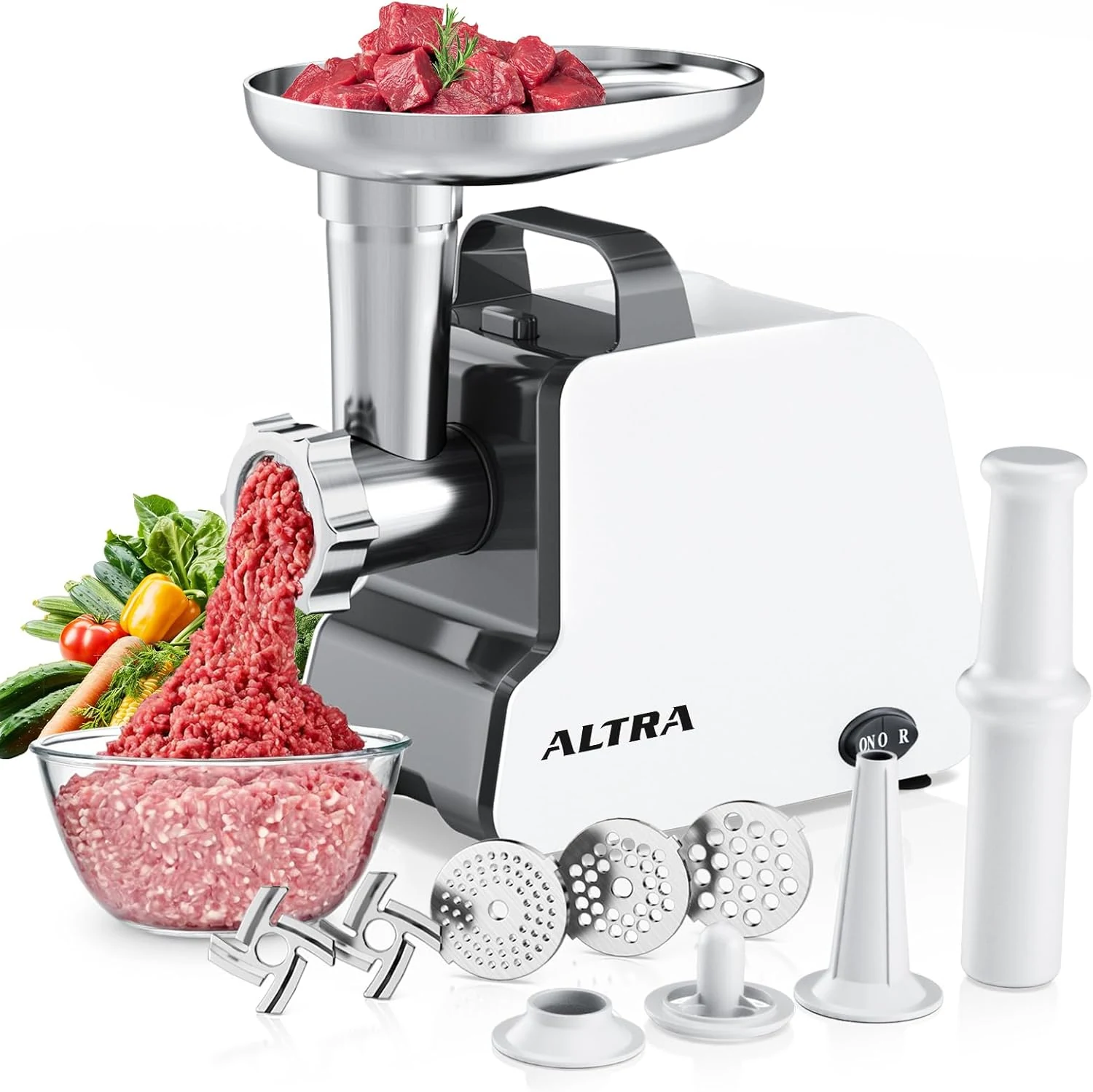 ALTRA LIFE Electric Meat Grinder (2300W Max) with Sausage Stuffer and Kubbe Kit