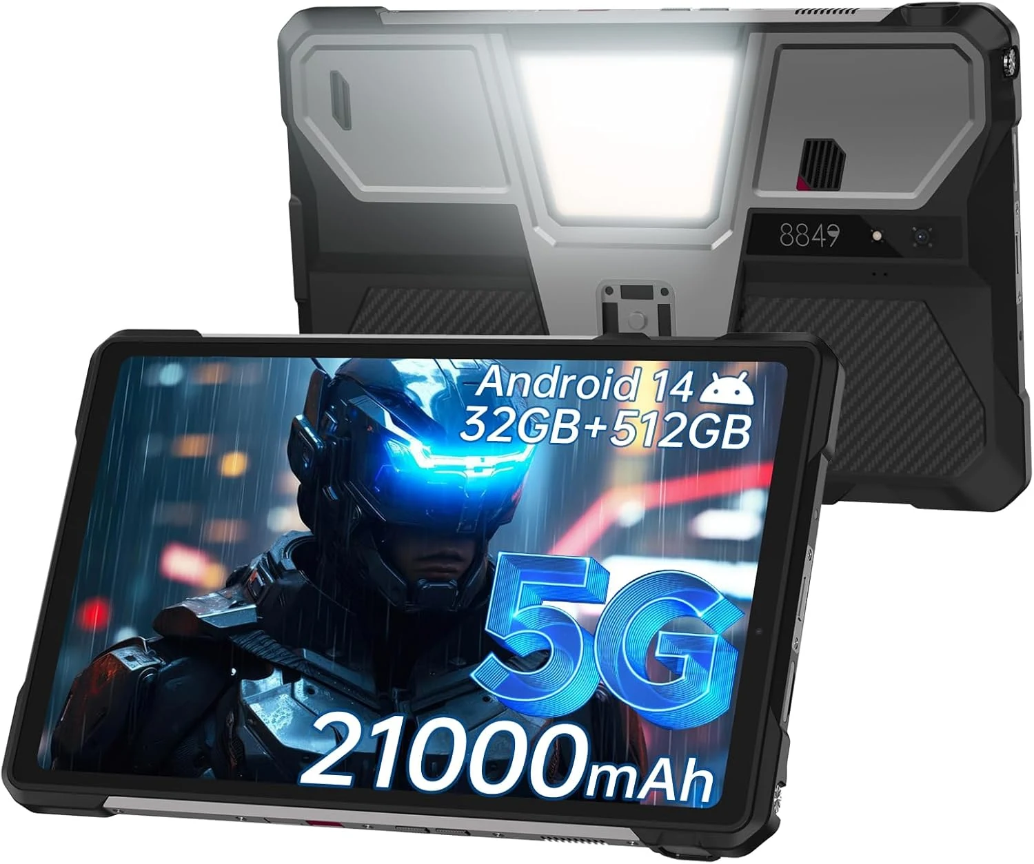 8849 Tank Pad Tablet 10.95 inch, 5G Android 14 Rugged Tablet with Projector