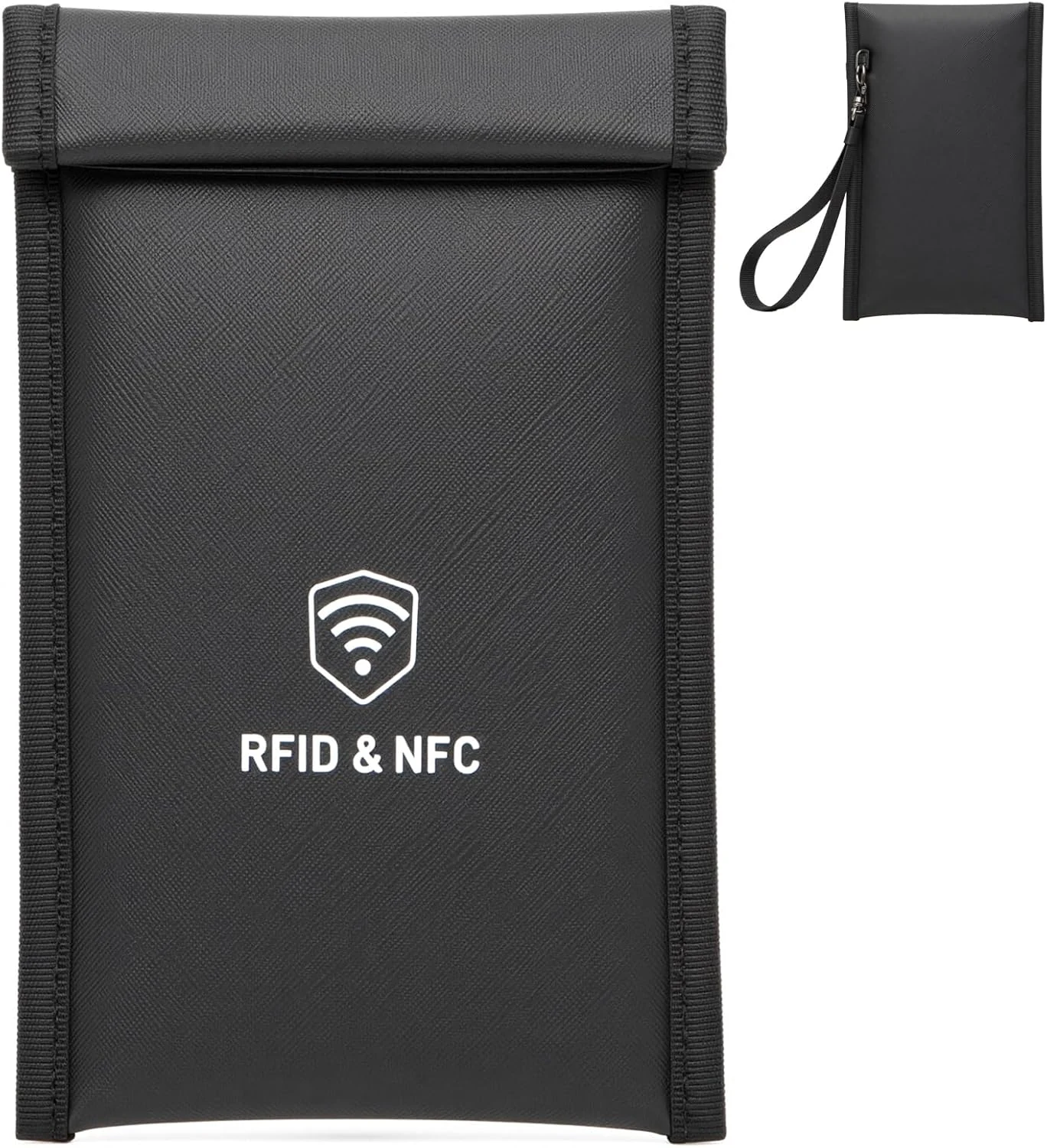 XIAODUN Military Grade Faraday Bags for Phones [5G/Bluetooth/WiFi/GPS] Signal Blocker, Fireproof Waterproof Anti-Scratch | Detachable Wrist Strap, RFID Blocking Anti-Tracking Pouch