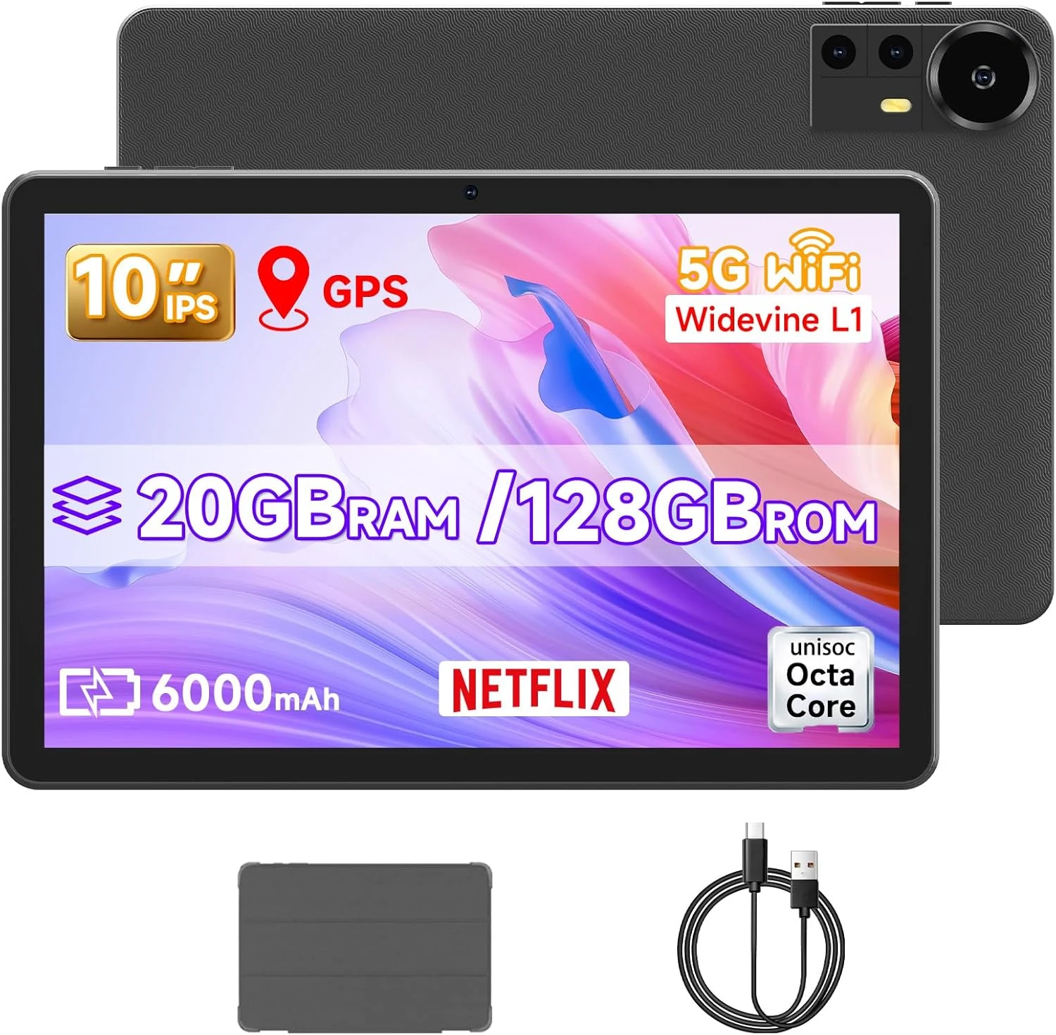 DIGITHINK 128GB Tablet PC 10 inch Android 15.0, Android Tablets