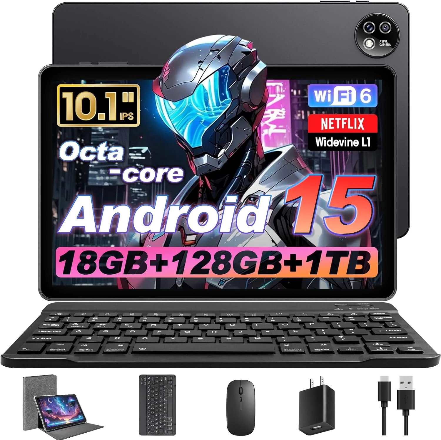 Raemond Android 15 Tablet 10 Inch with Keyboard Mouse, Octa-core review
