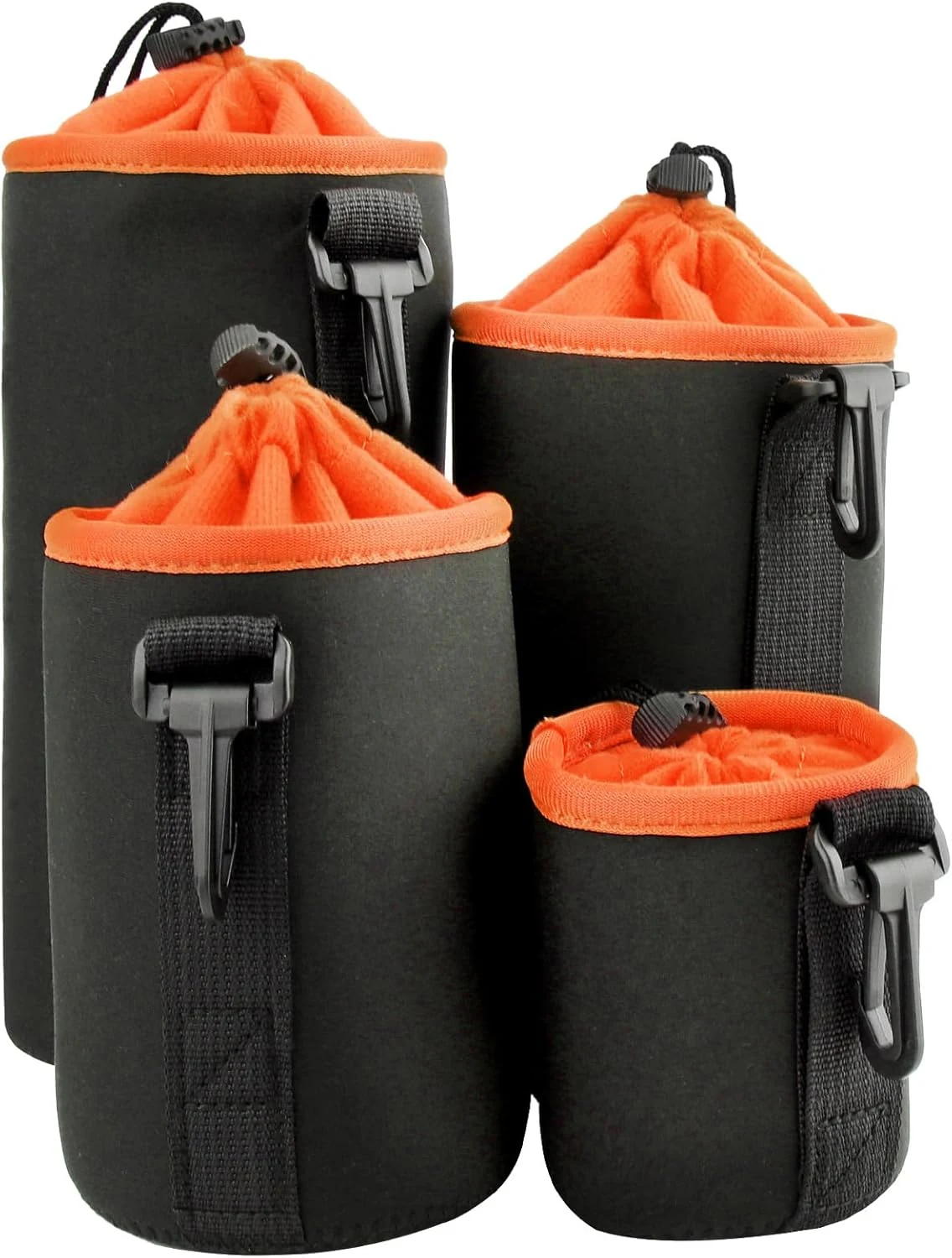 4Pcs Camera Lens Case Bag,4 Size Orange Water Resistant Protective review