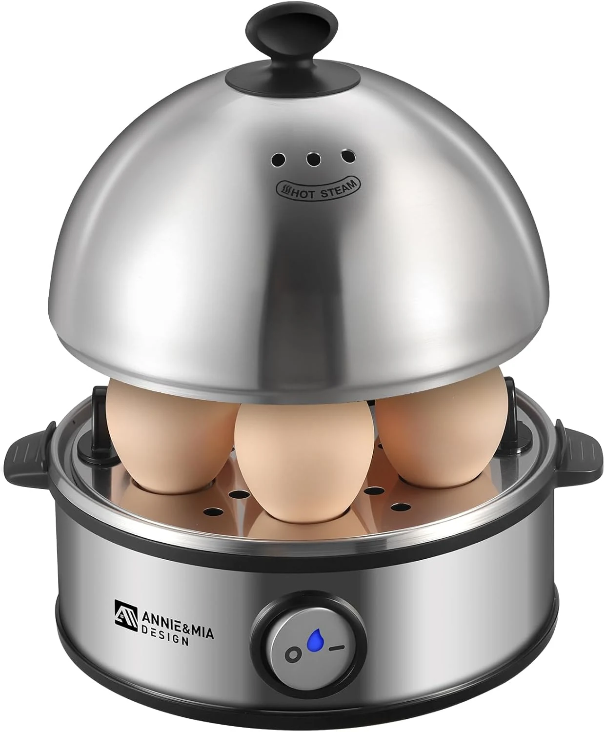 Annie & Mia Design Electric Egg Cooker, All Stainless Steel