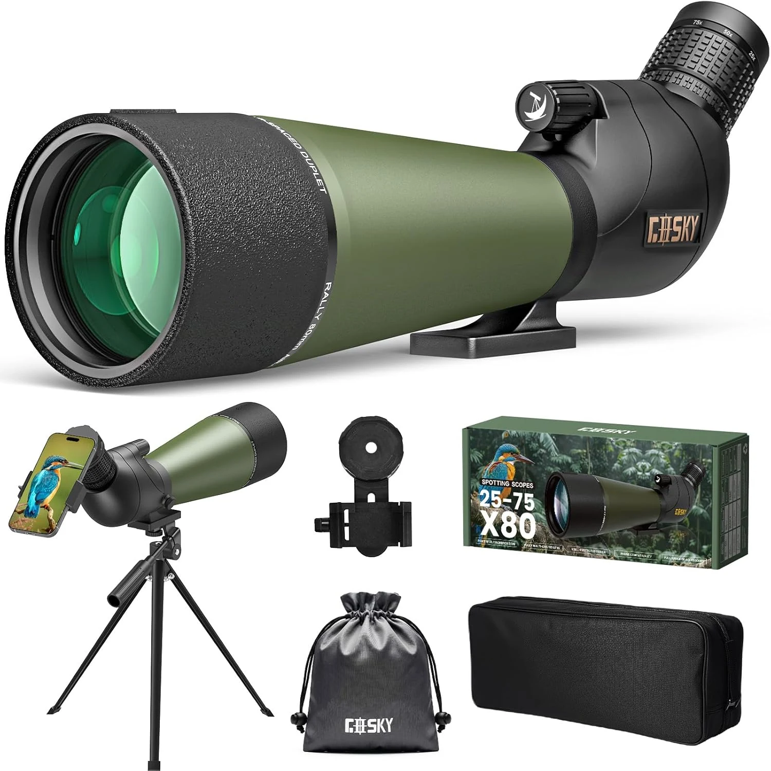 Gosky Flagship 25-75x80 Spotting Scope