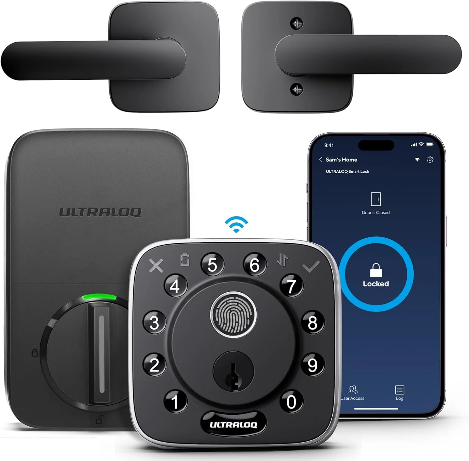 ULTRALOQ Bolt Fingerprint Wi-Fi Smart Locks for Front Door, Works with Apple Home, Alexa, Google