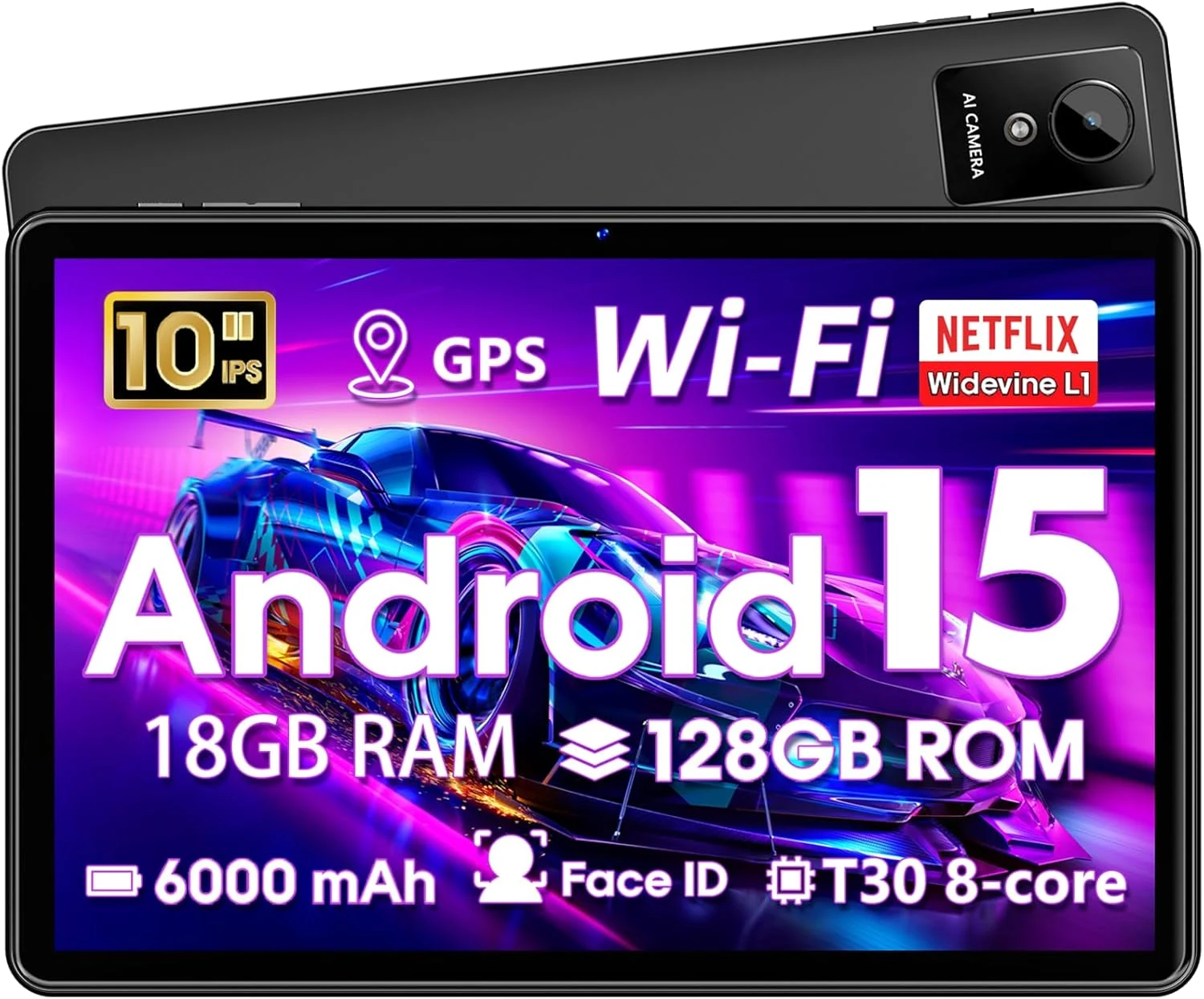 Hasskya 10 Inch Android 15 Tablet (18GB RAM, 128GB Storage, Widevine L1)