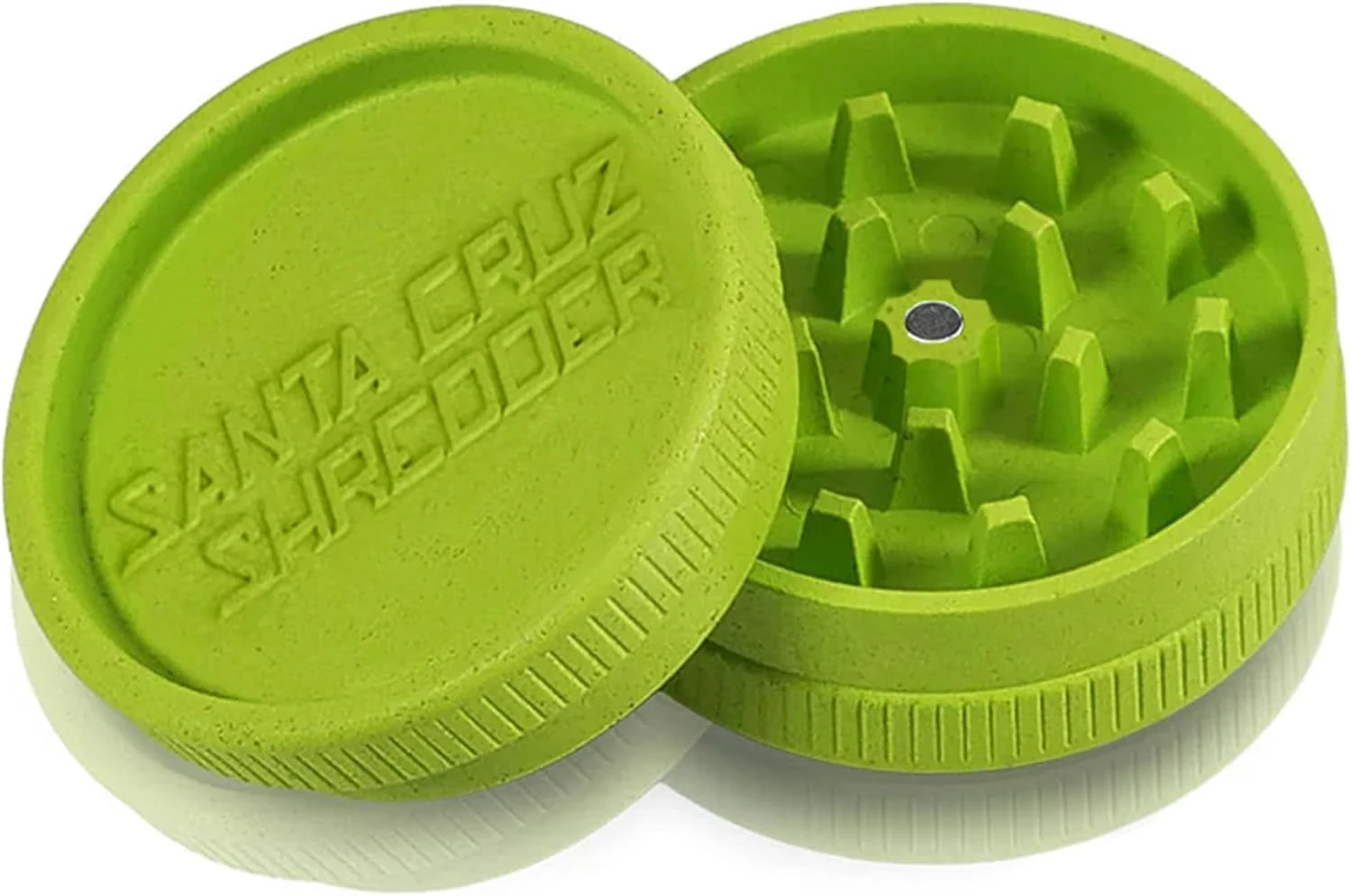 Santa Cruz Shredder Herb Grinder – 2-Piece Large 2.7" Grinder with Magnetic Lid & Sharp Teeth (Lime)