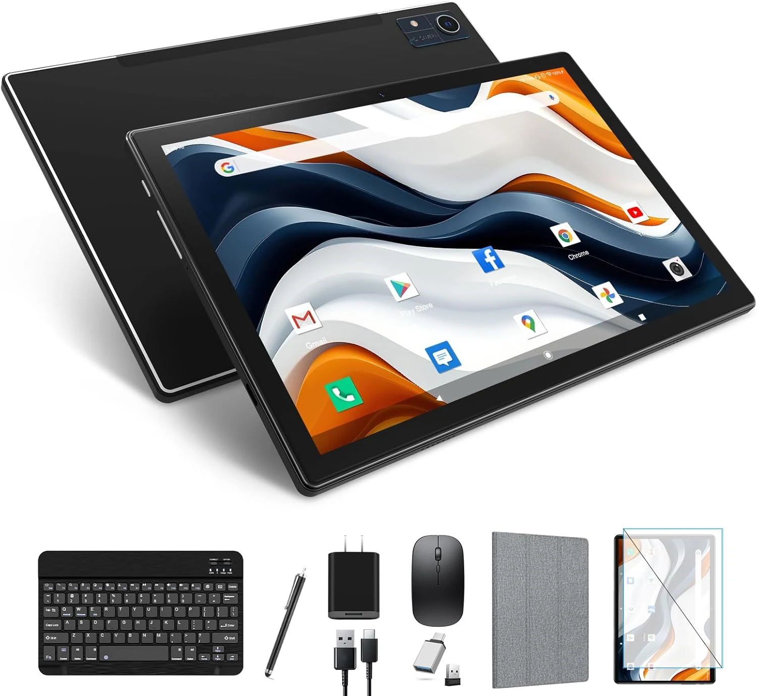 MEIZE Latest 2026 Android 14 Tablet (D116), 10.1 inch, 5G Wi‑Fi, 128GB Storage + 8GB RAM (expandable)