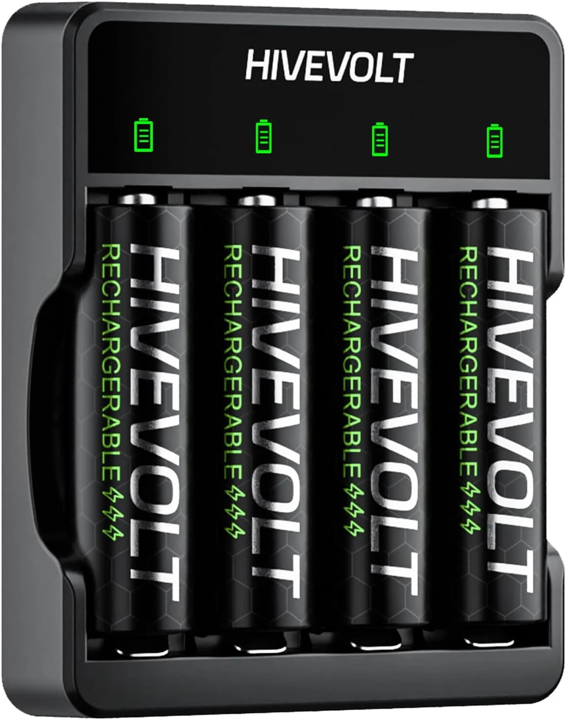 Rechargeable AA Batteries with Charger, High Capacity 2800mAh Ni-MH Double A Battery, 4 Count