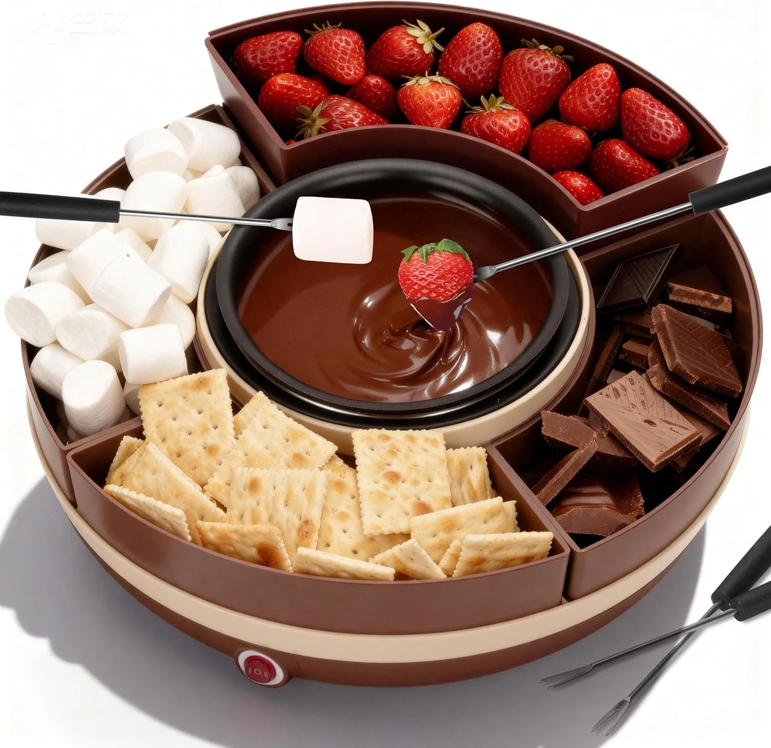 JoyMech Cheese & Chocolate Fondue Machine, Candy Melting Pot for Party