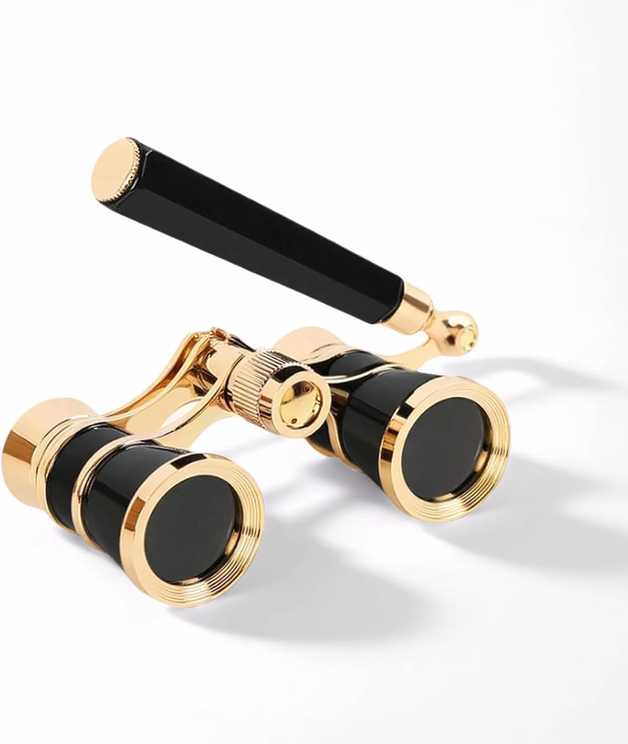 Avkoohum Opera Glasses Binoculars, 3X25 Theater Binoculars with Foldable Handle (Black with Handle)