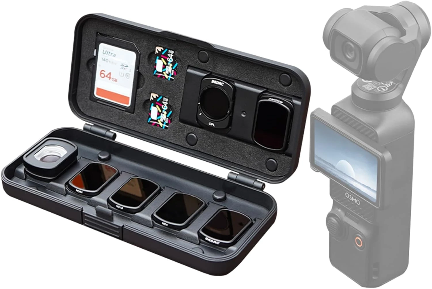 Filter Case for DJI Pocket 4/3, Magnetic Lens Filter Storage Case for DJI Osmo Pocket 3/4 Creator Combo Accessories