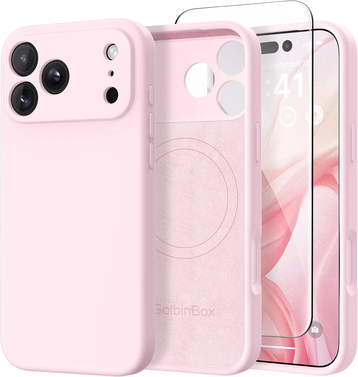 GolbinBox Magnetic for iPhone 17 Pro Max Case, Compatible with MagSafe (Chalk Pink)