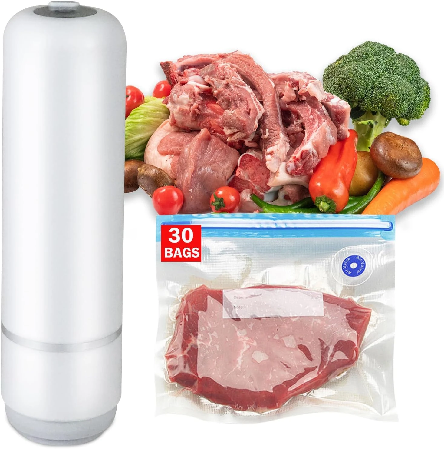 LYHKOVANPRO handheld vacuum sealer with 30 reusable vacuum bags