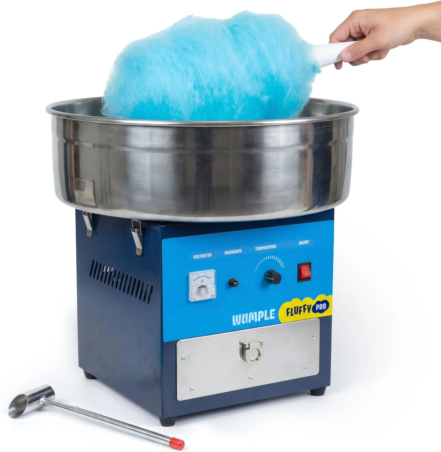 Wumple Professional Cotton Candy Machine (Commercial Electric Maker with Drawer & Stainless Steel Bowl)