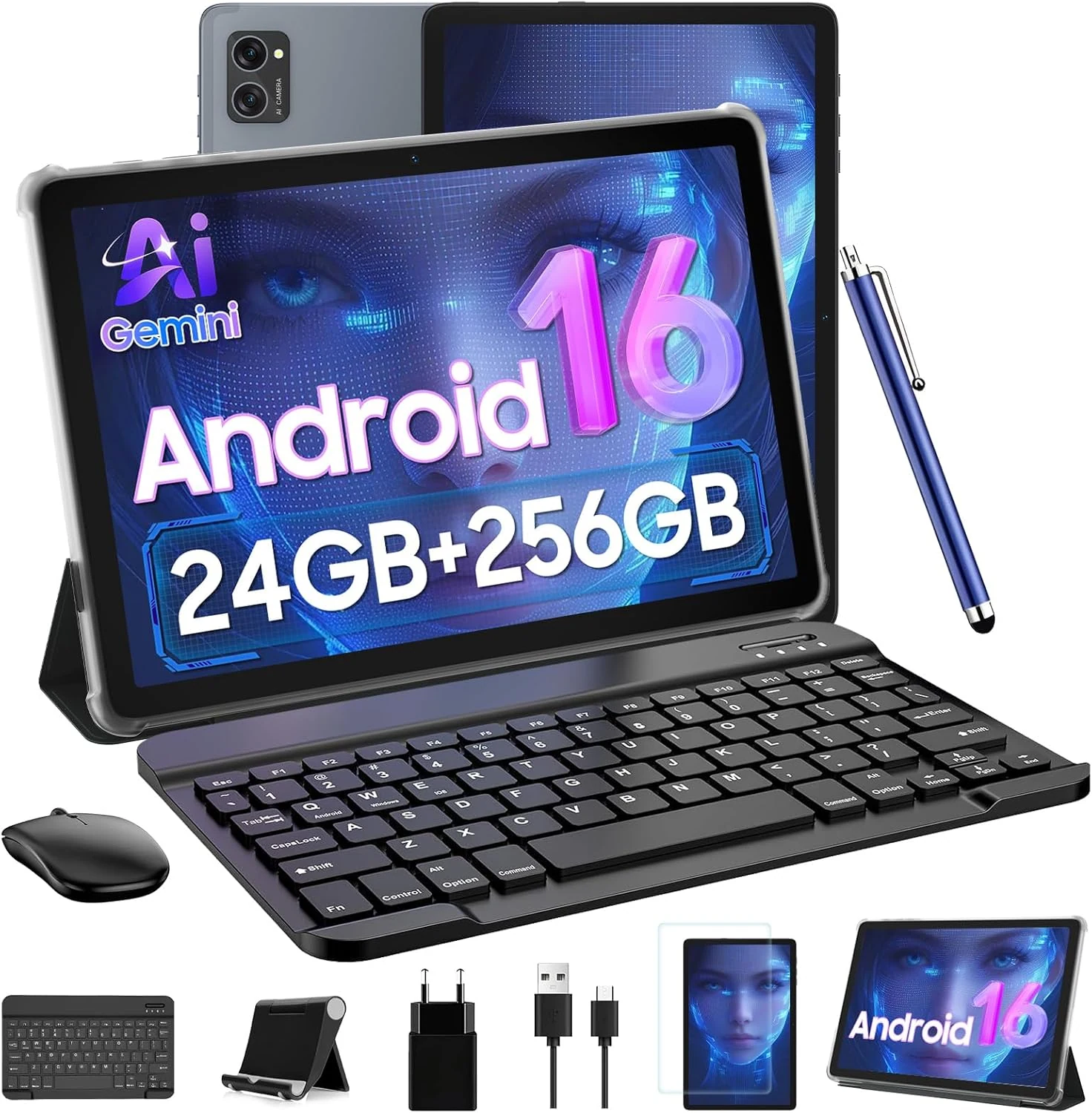 TABWEE T20 Android 16 10.1-inch Tablet (24GB RAM, 256GB Storage, Keyboard Bundle)