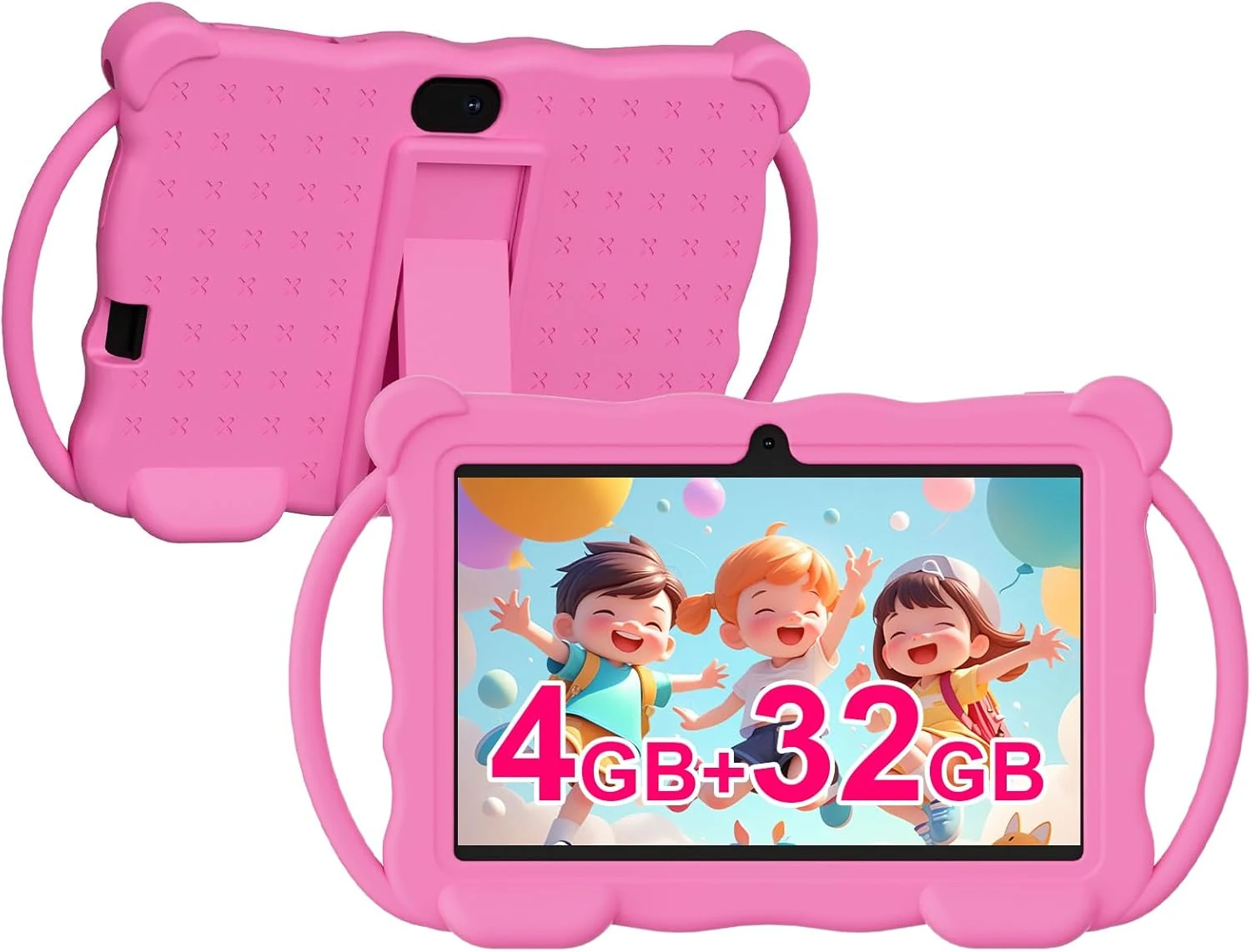 Kids Tablet 7 inch for Children,32GB ROM Toddler Learning Tablet with Protective Case,Pre-Installed Educational Apps, Parental Control,Gift for Boys and Girls (Pink)