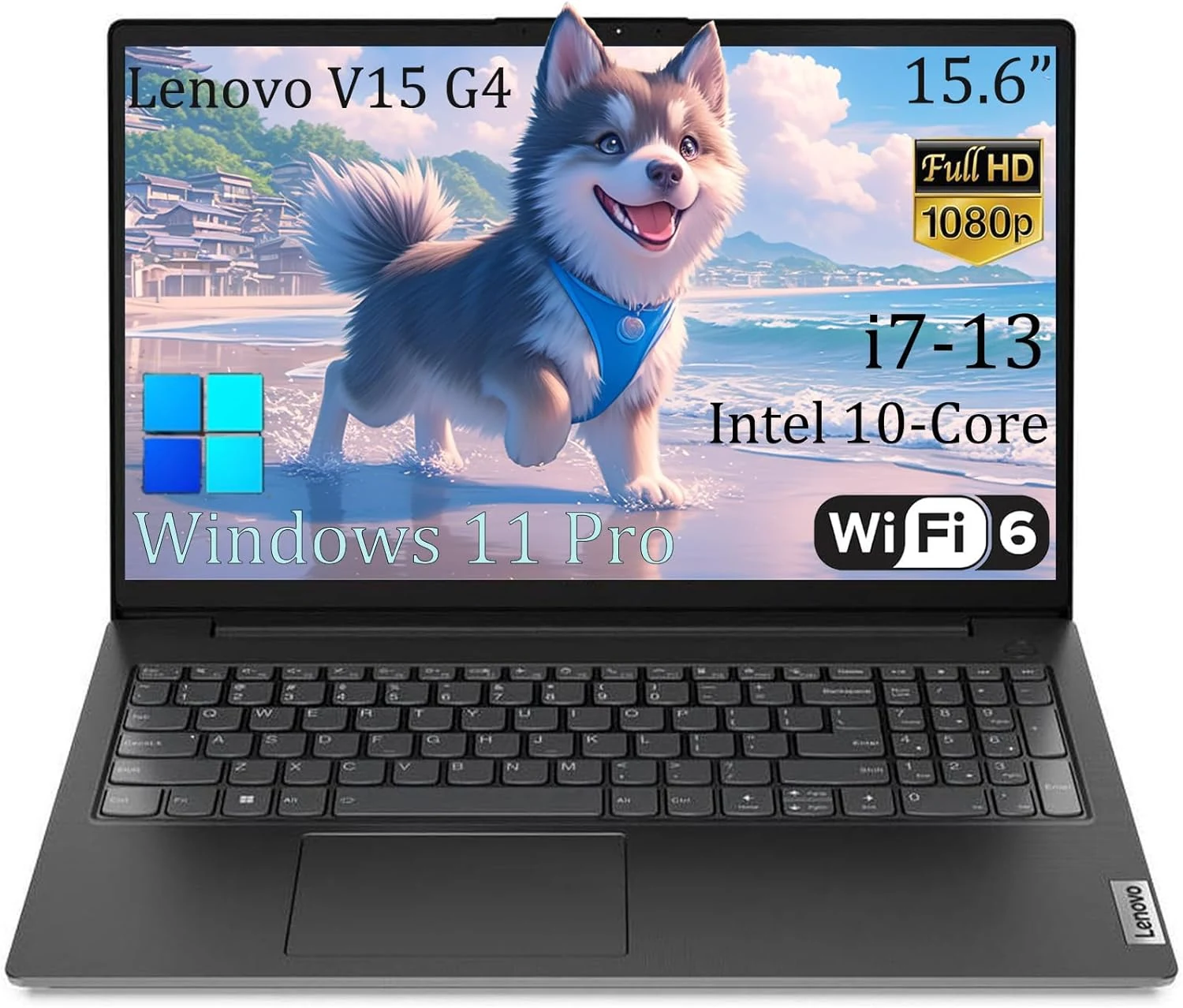 Lenovo V15 G4 15.6" Business Laptop, FHD Anti-Glare Display, Intel 10-Core i7-13620H, 16GB RAM, 512GB SSD, WiFi 6, Bluetooth 5.2, Windows 11 Pro (5ave 6-in-1 Kit)