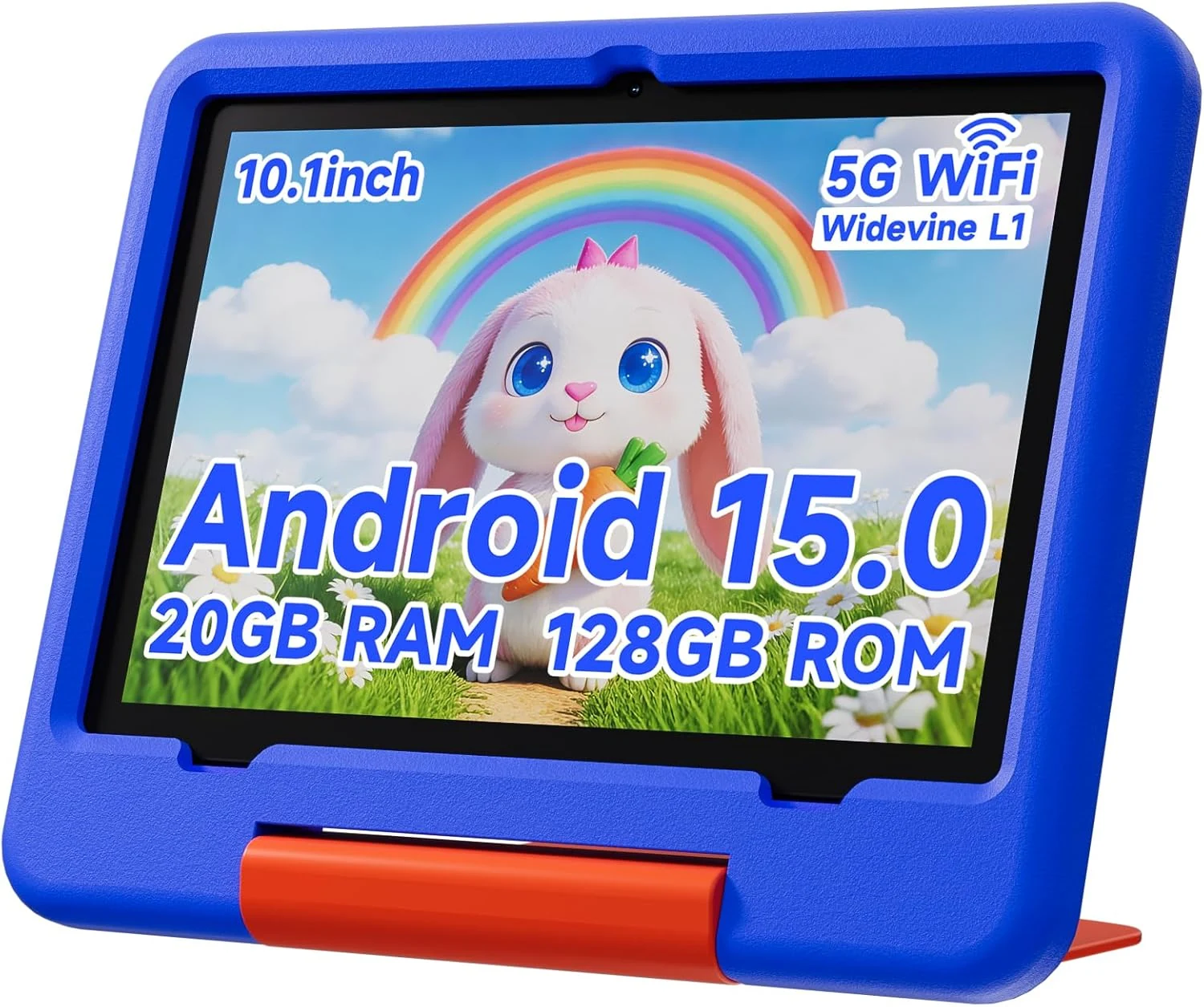 PEICHENG Tablet for Kids with EVA Protective Case, Android 15.0 (10.1-inch)