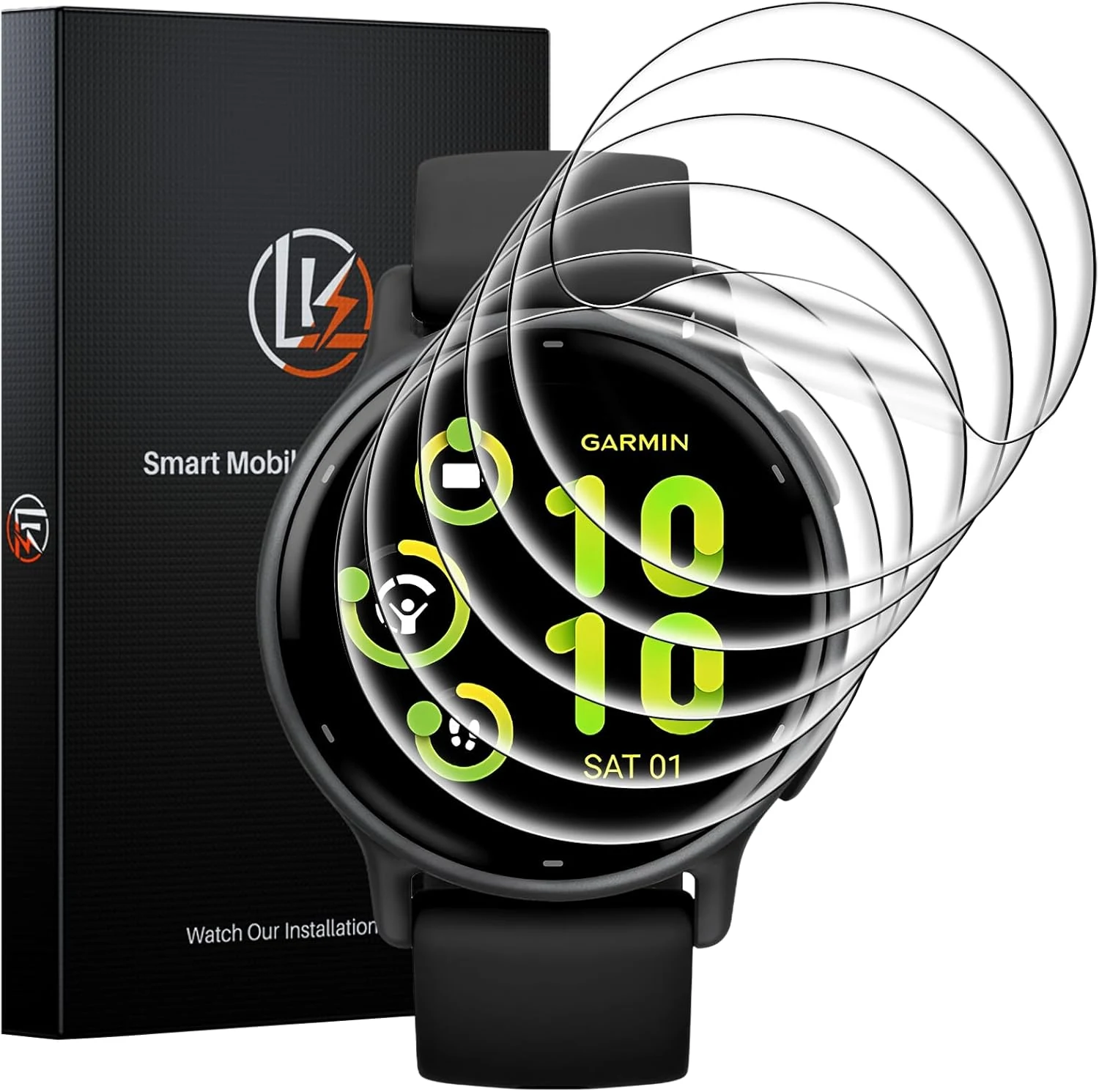 LK 6 Pack for Garmin Vivoactive 6 / Vivoactive 5 Screen Protector 42mm