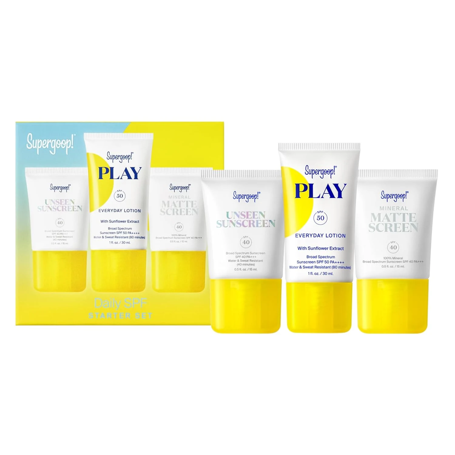 Supergoop! Daily SPF Starter (Travel-Sized SPF Favorites)