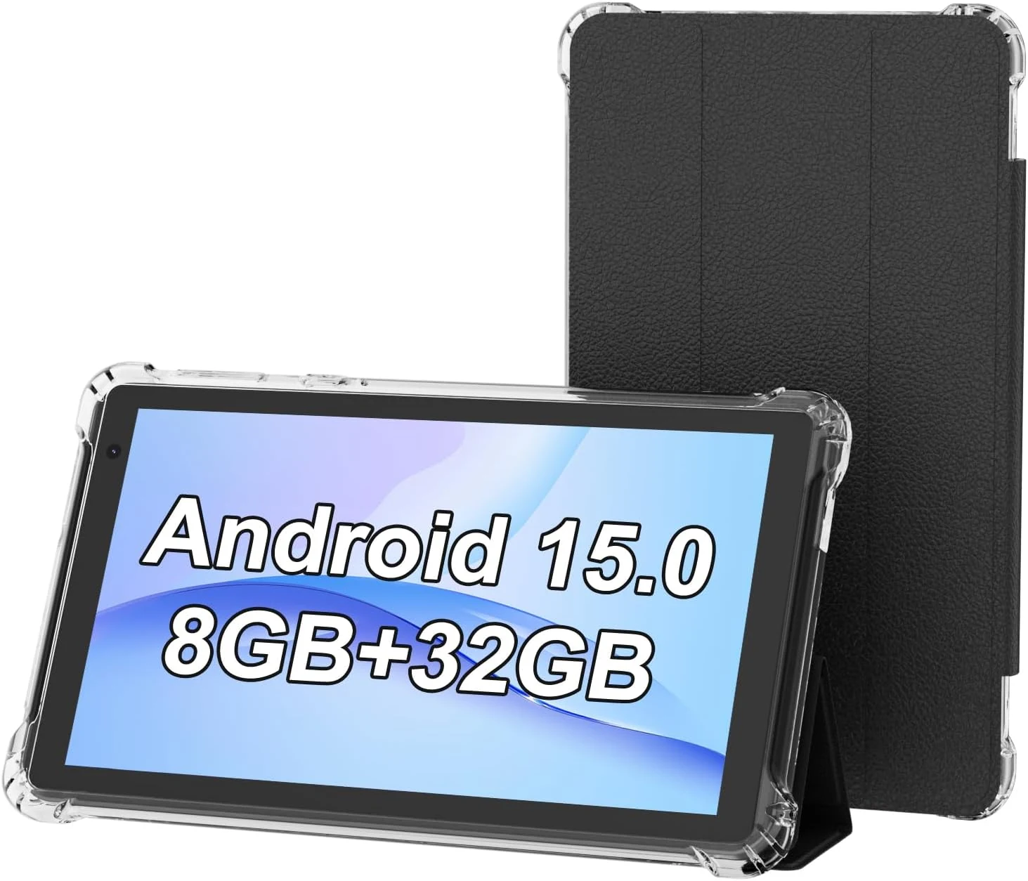PEICHENG Tablet with Protective Case, 7" IPS 1024 * 600 Android 15.0 (8GB/32GB)