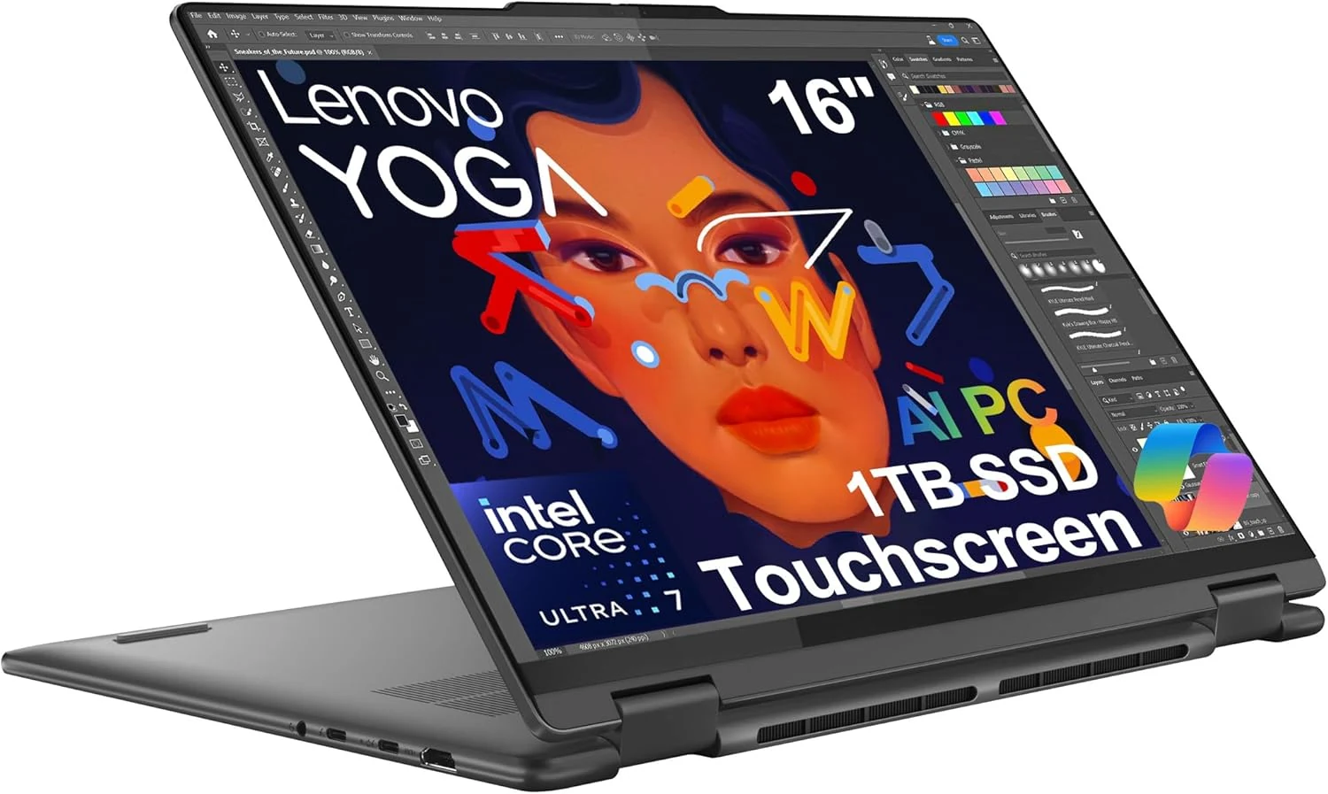 Lenovo Yoga 7i 2-in-1 Business Laptop (16" FHD+ Touchscreen, Intel Ultra 7 155U, 16GB RAM, 1TB SSD)