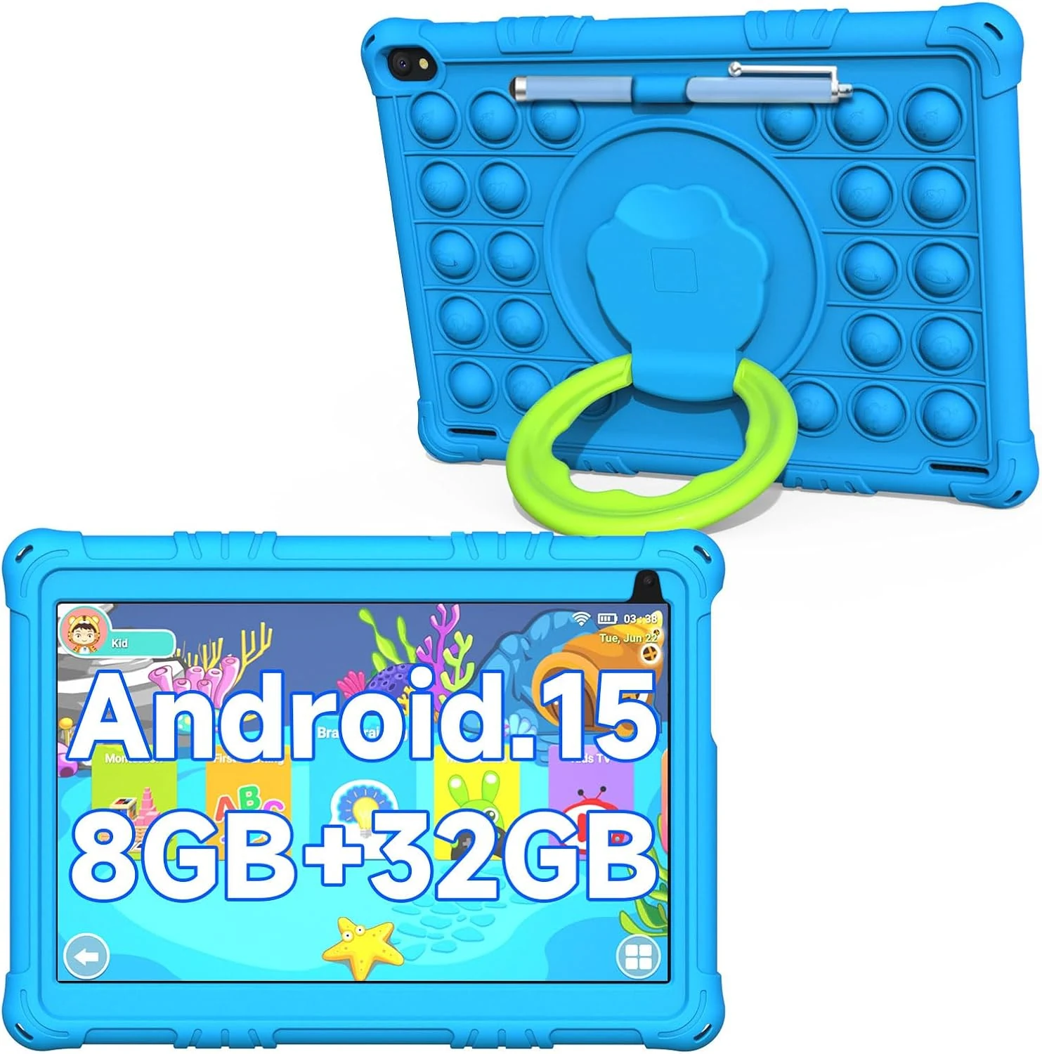 COOPERS Android 15 Kids Tablet (10 inch, 8GB RAM/32GB, Parental Control, Shockproof Case)