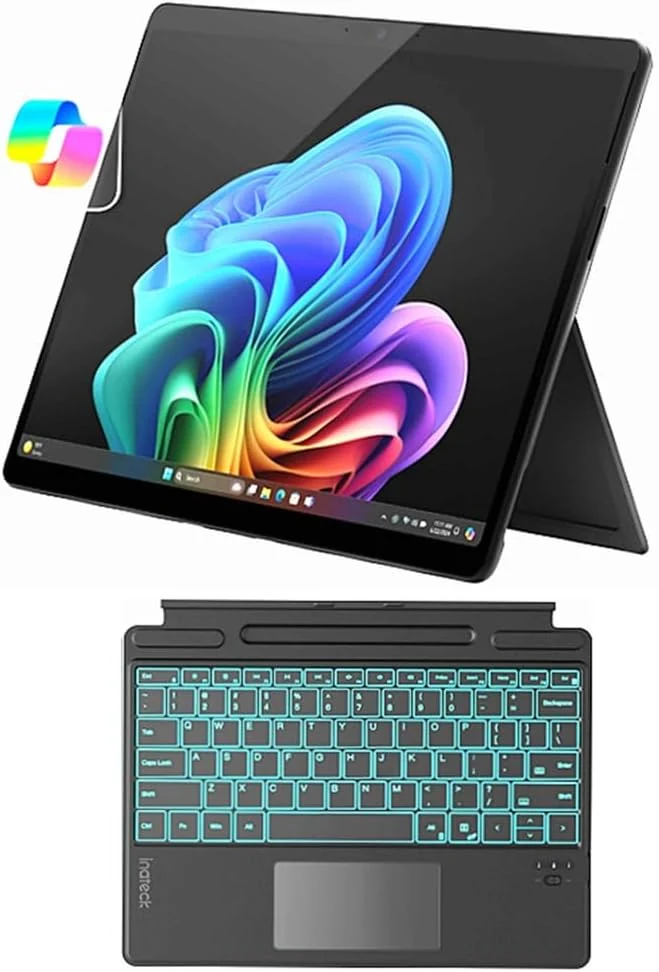 Microsoft Certified Refurbished Surface Pro 11 (2024) with Inateck Bluetooth Backlit Keyboard, 13" Touchscreen, Snapdragon X Plus, 16GB RAM, 1TB SSD