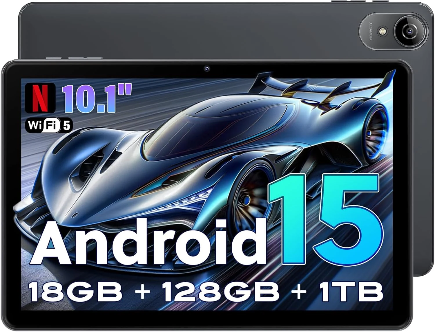 Rebecco 10 Inch Android 15 Tablet (18GB RAM, 128GB Storage, 5G WiFi, Widevine L1)