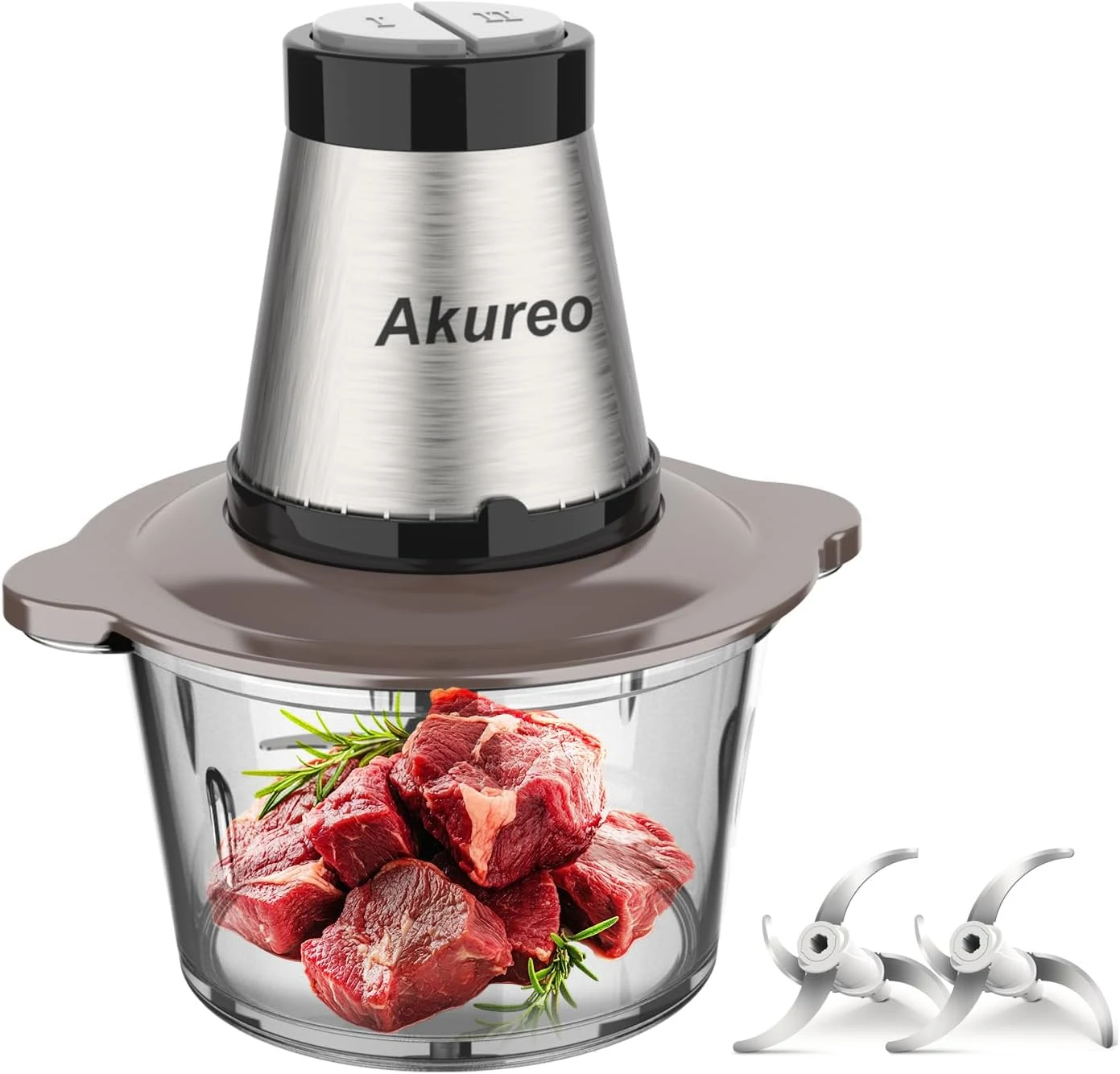 Kitchen in the Box Mini Food Processors, Electric Food Chopper with Meat Grinder & Vegetable Chopper (Akureo)