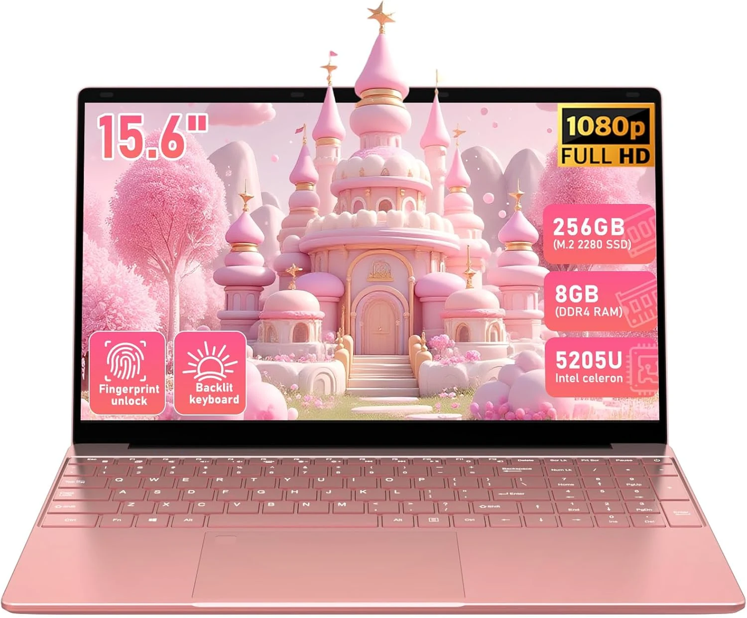 Trygood Student Laptop 15.6 Inch (8GB RAM, 256GB SSD, FHD IPS, Fingerprint)