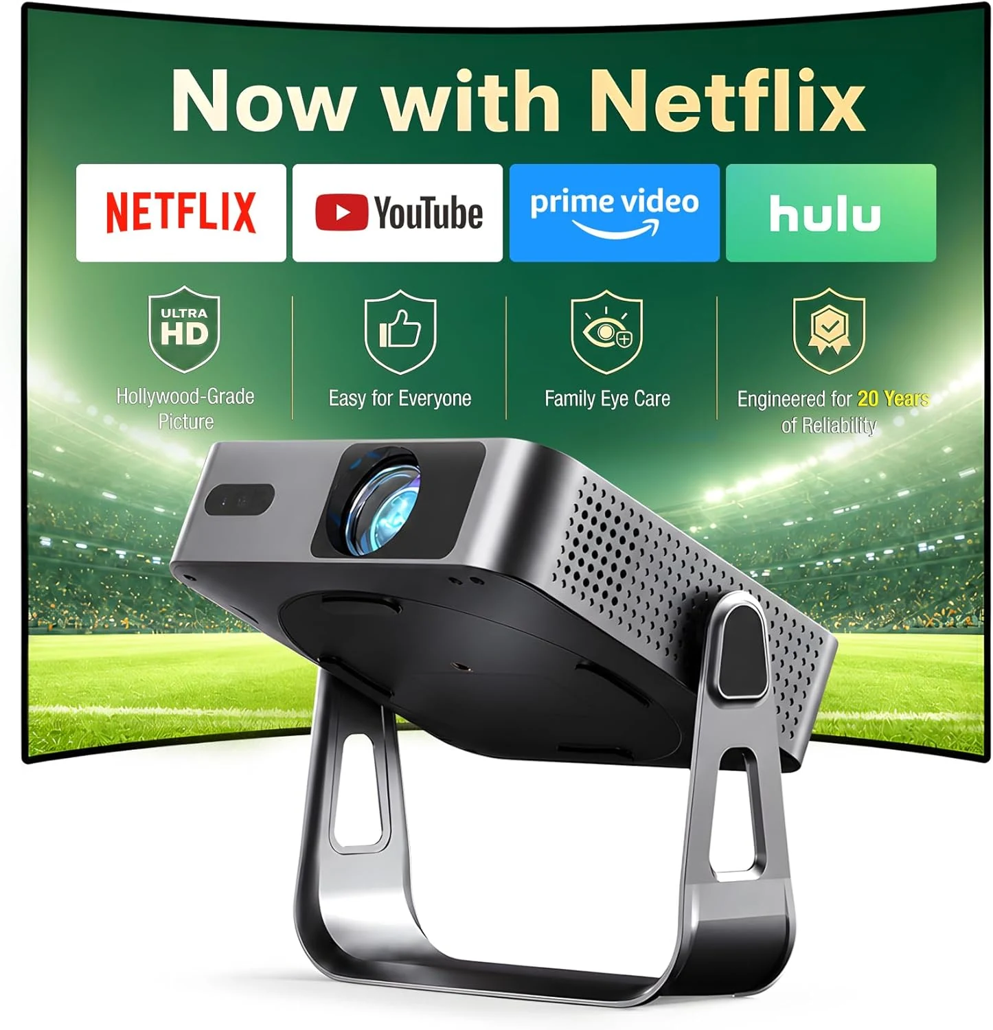 VOPLLS Q5 Thinnest 1.81" Smart Mini Projector with WiFi and Bluetooth