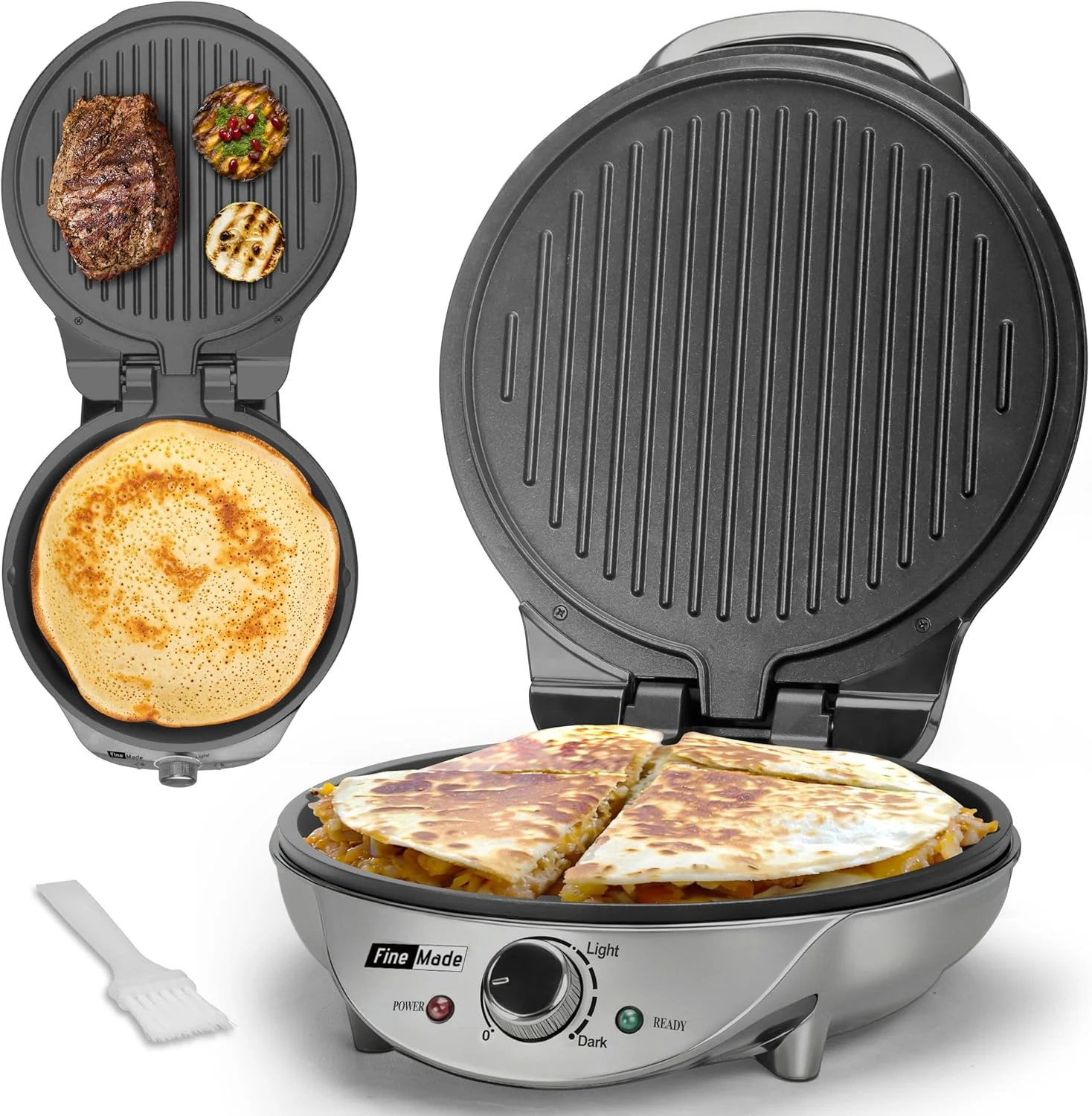 FineMade Electric Griddle Nonstick, Multi-Funtional Quesadilla Maker (10 Inch)