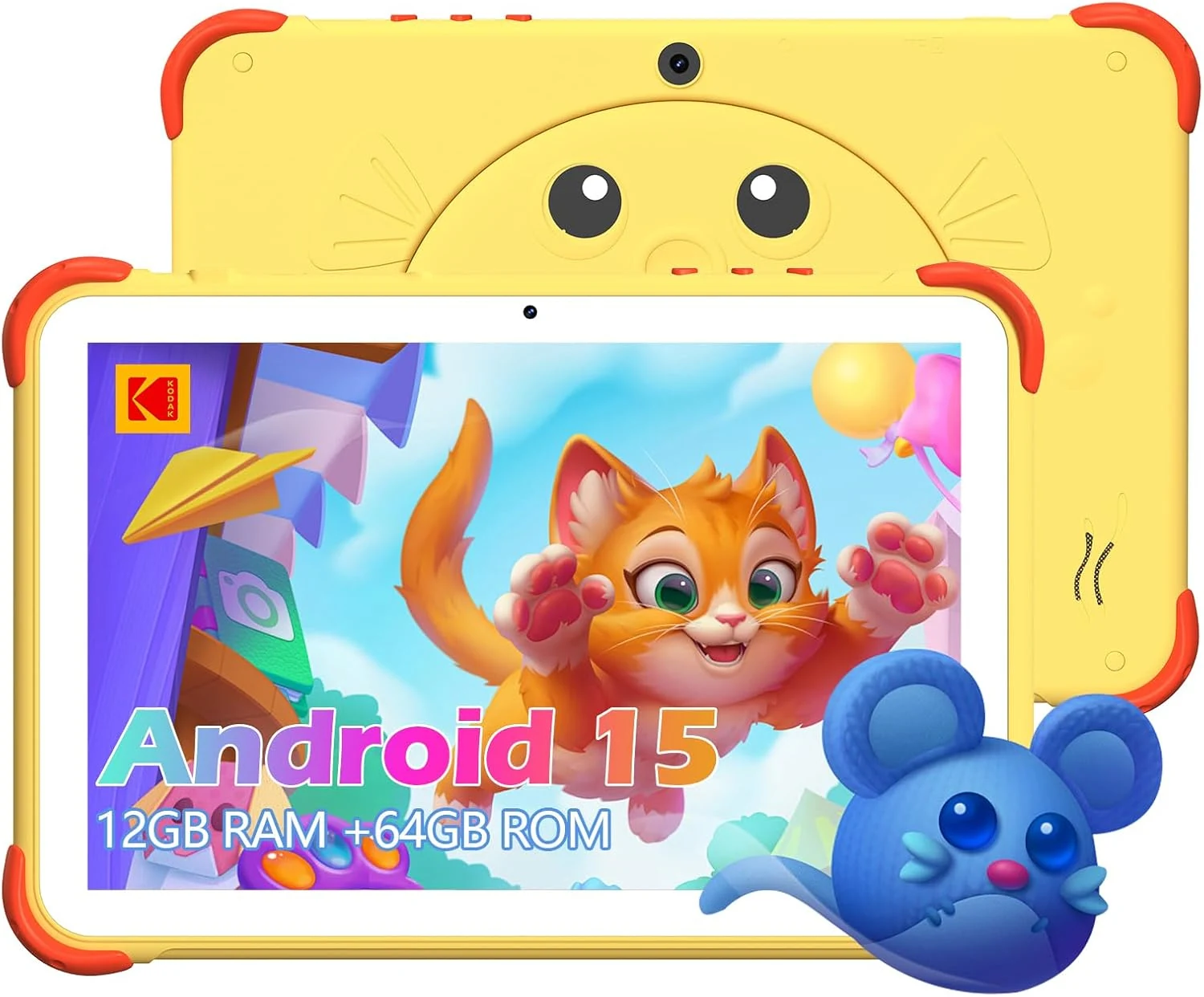 KODAK 10.1 Inch Android 15 Kids Tablet, 12GB RAM+64GB ROM(1TB Expand)