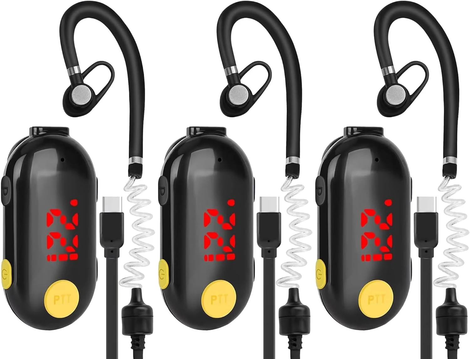 T-M9 Super Mini Walkie Talkies with Headsets, 25 Channel Small