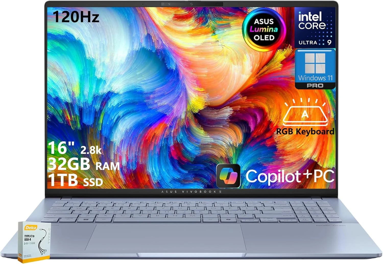 ASUS Vivobook S16 AI PC Laptop (16" 2.8K OLED, Intel Core Ultra 9 285H, 32GB/1TB)