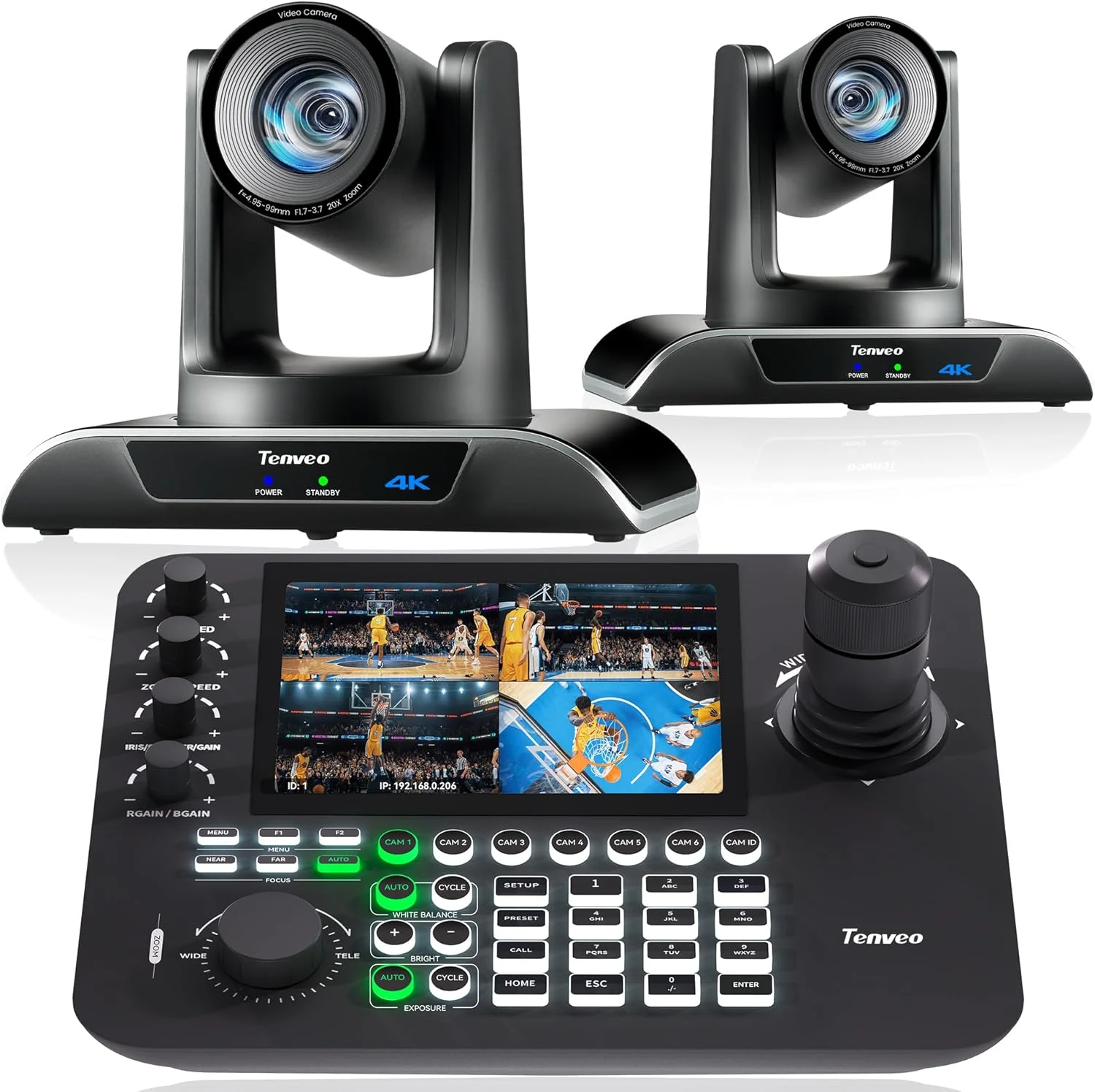 Tenveo 4K NDI PTZ Camera AI Humanoid & Face Auto-Tracking
