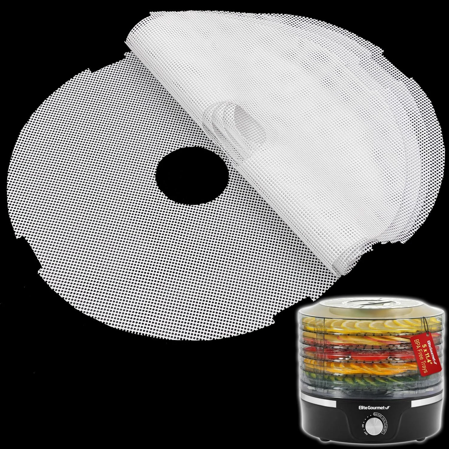 GUCUJI Round Silicone Dehydrator Sheets for Elite Gourmet, Non-Stick BPA review
