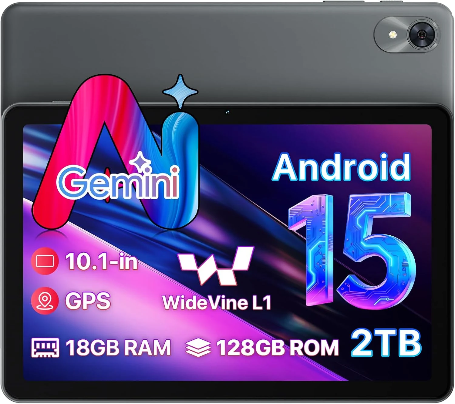OYEFIT Android 15 Tablet (10.1-inch, 18GB RAM, 128GB, Wi-Fi 6, GPS)