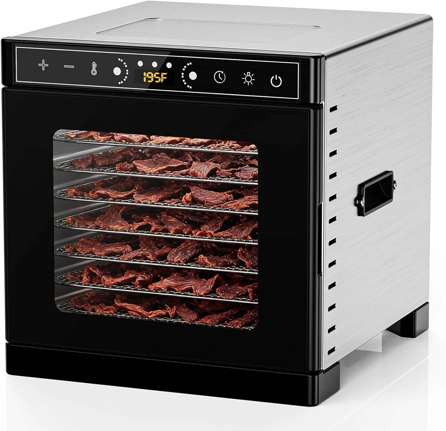 Prenafla food dehydrator (8 stainless steel trays, skylight, 195°F)