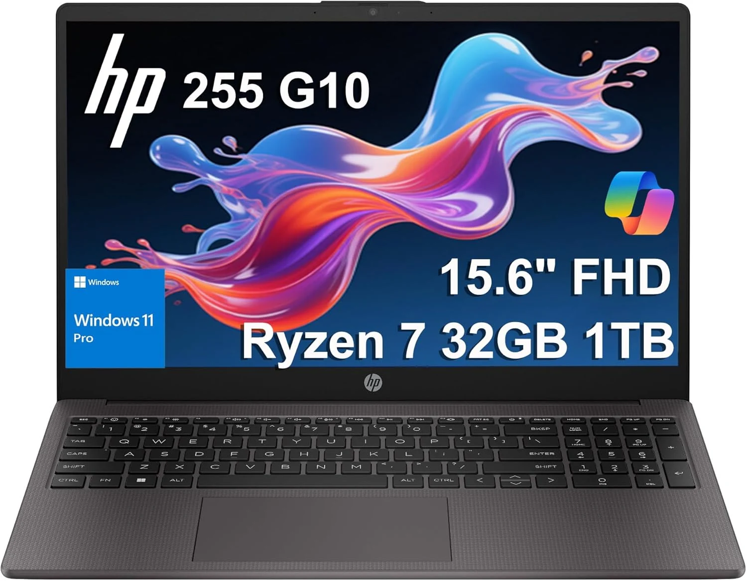 HP 255 G10 Business Laptop (15.6" FHD Anti-glare, AMD Ryzen 7 7730U, 32GB RAM, 1TB SSD)