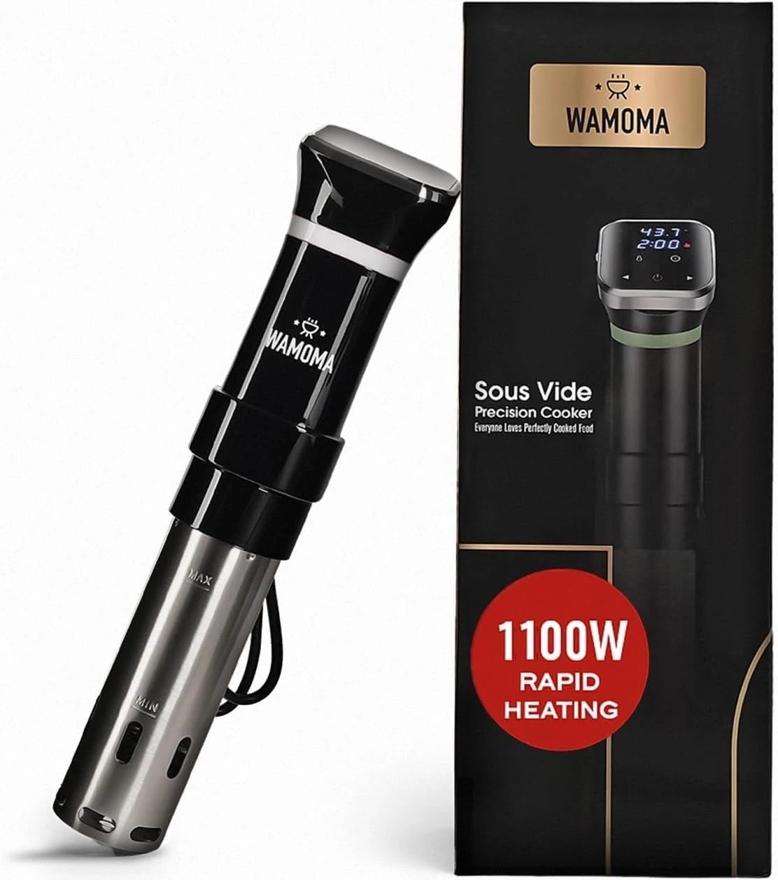 Wamoma Sous Vide Precision Cooker (Immersion Circulator) with Cookbook