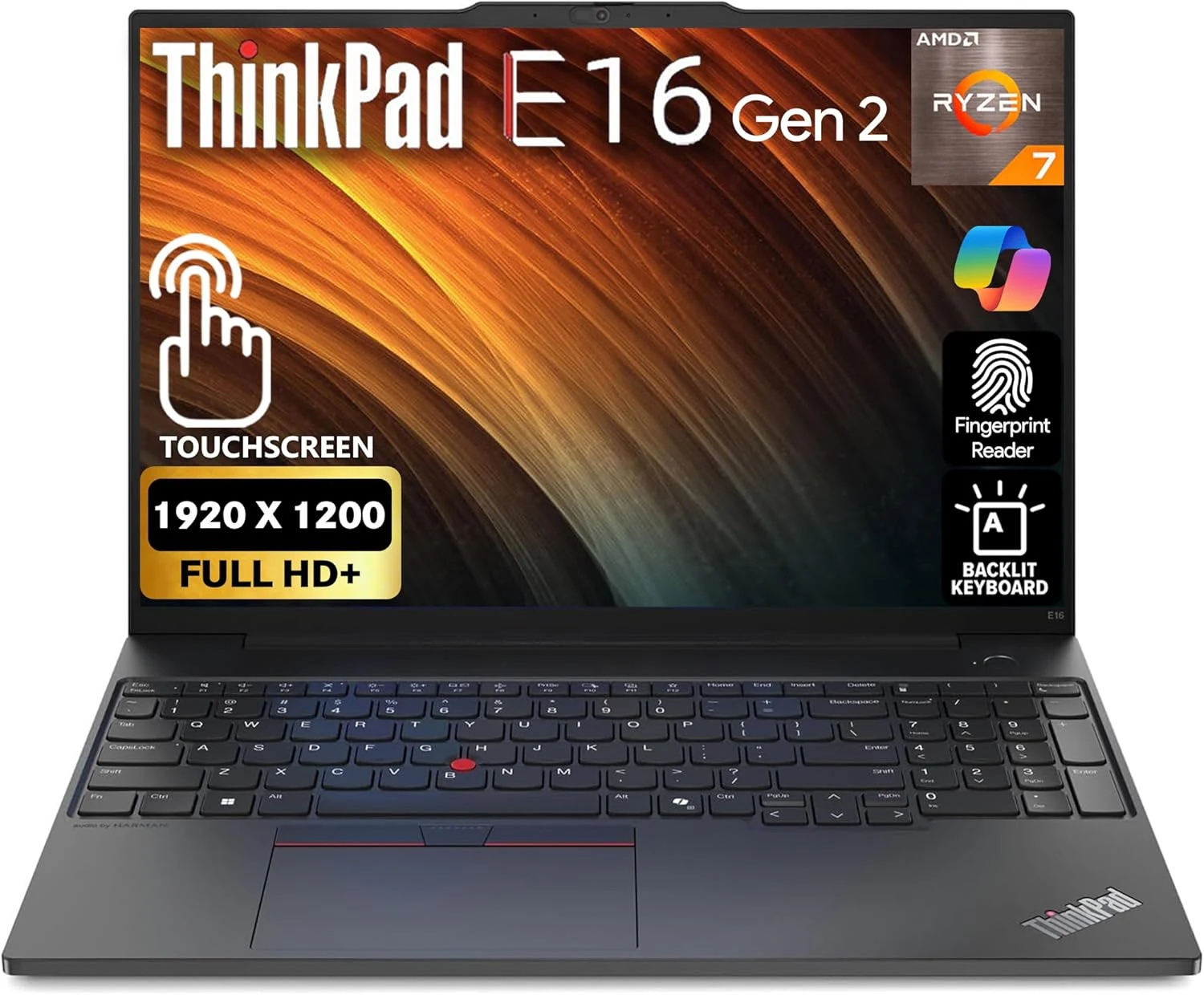 Lenovo ThinkPad E16 Gen 2, FHD+ 16" Touchscreen, AMD Ryzen 7