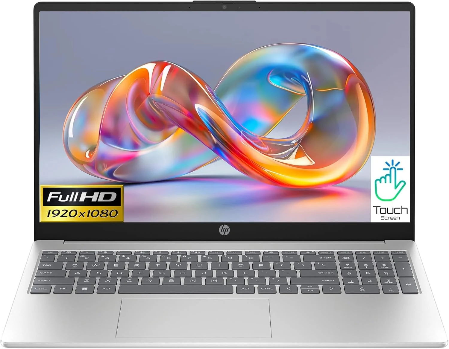 HP 15 Touch High Performance Laptop in Mistic Silver Ryzen 7 8-core (15-FC - Renewed)