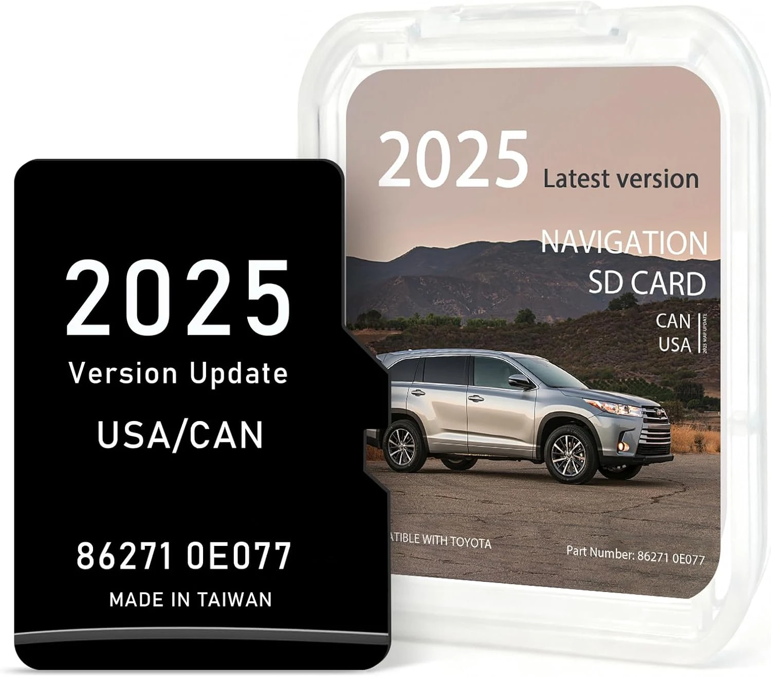 2025 Latest Navigation SD Card Update Compatible for Toyota Tacoma,RAV4,Highlander,4Runner,Tundra, Camry,Sienna,Avalon,Prius,Corolla